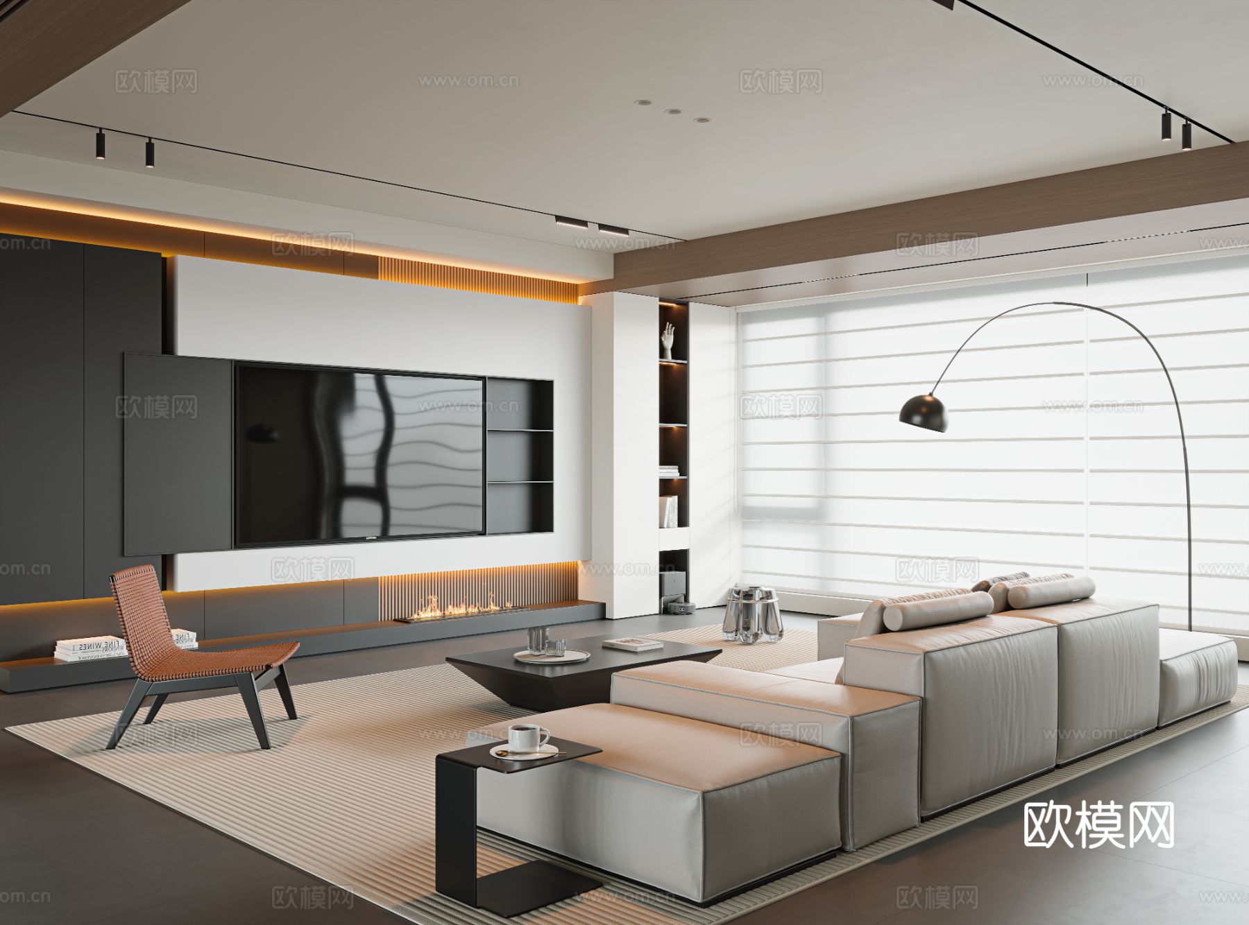 意式客厅3d模型下载（渲染图1）