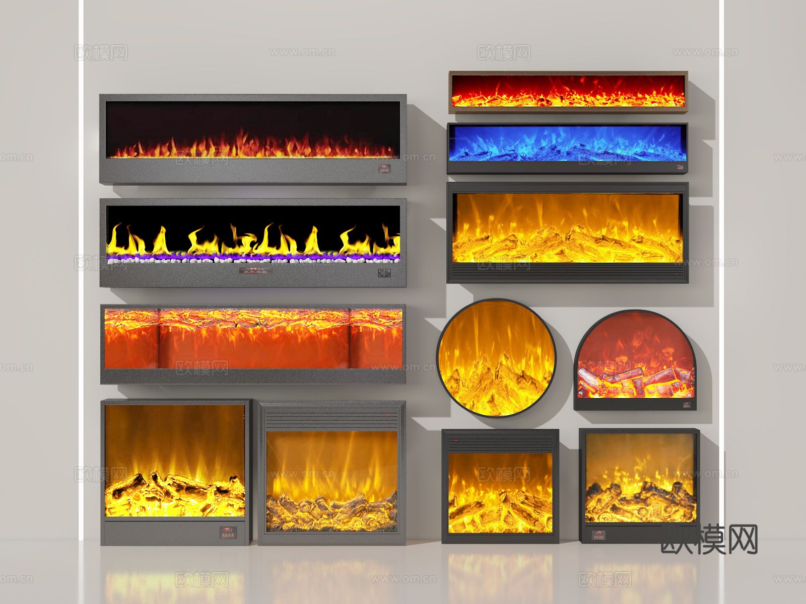 电子壁炉 火焰壁炉3d模型