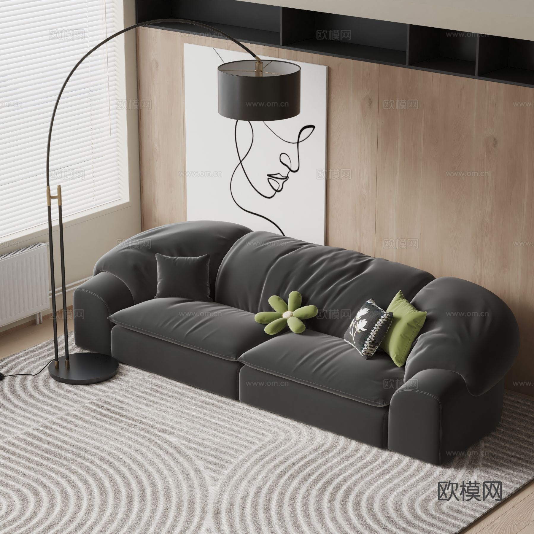 Minotti 多人沙发3d模型