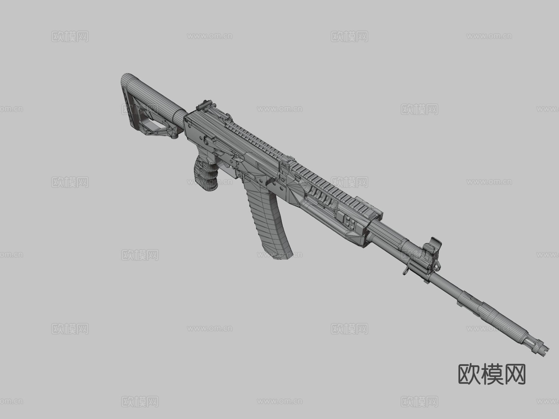 AK 12步枪su模型下载（渲染图3）