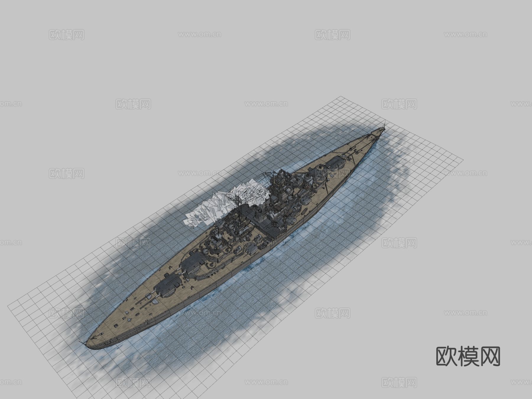 船 货运船su模型下载（渲染图1）