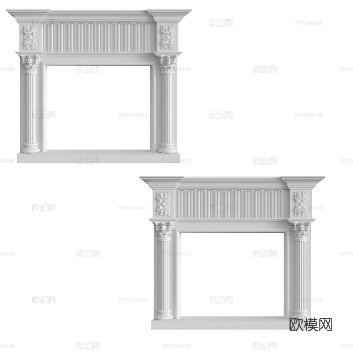欧式壁炉 雕花壁炉3d模型下载