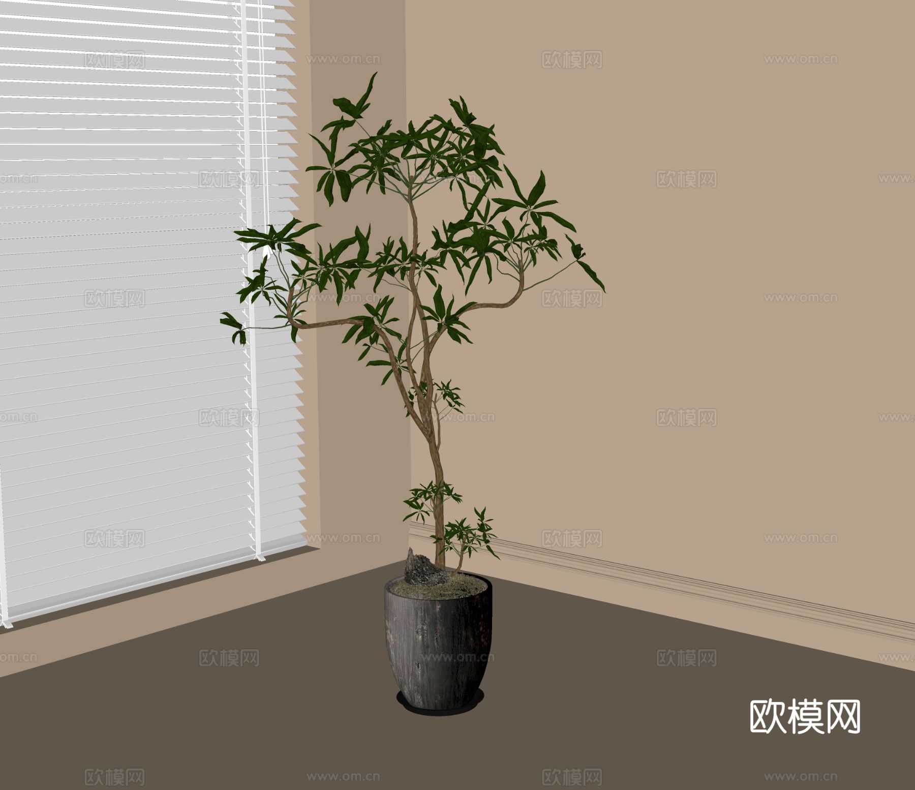 现代盆栽 盆景 绿植su模型