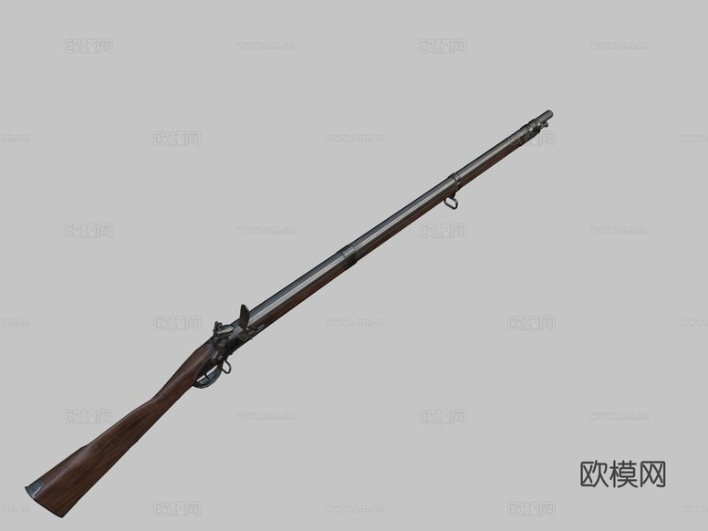 M1777火石枪su模型下载(渲染图1)