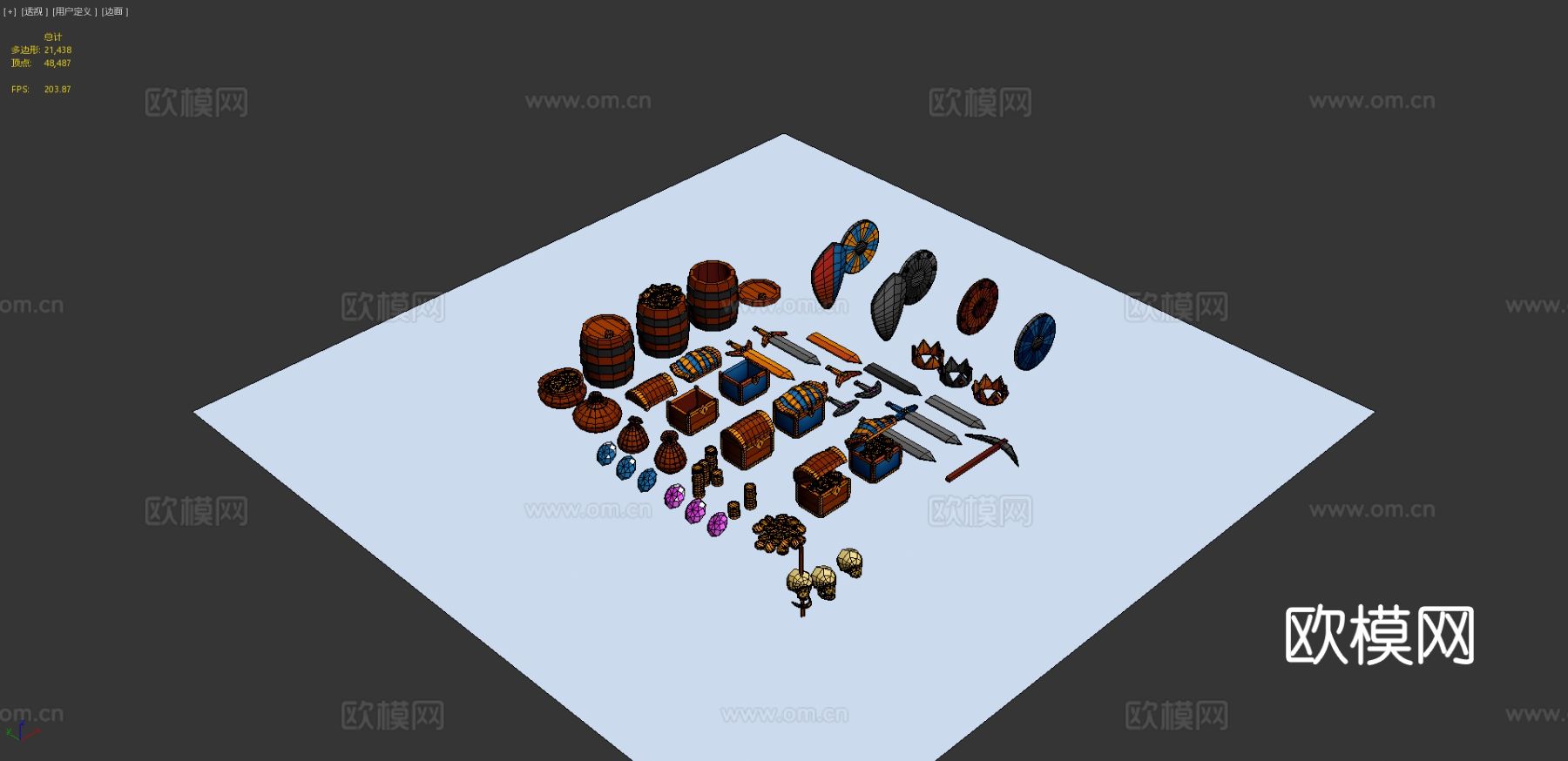 游戏二维资源su模型下载（渲染图3）