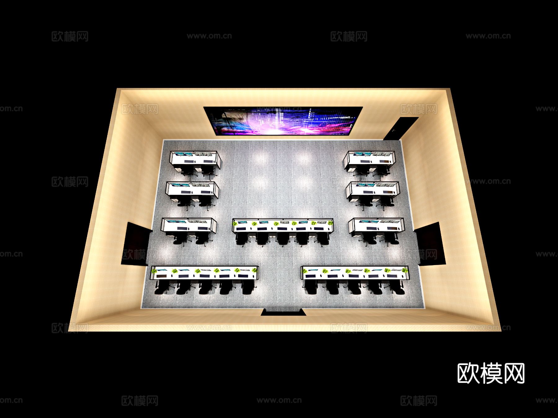 现代指挥大厅3d模型