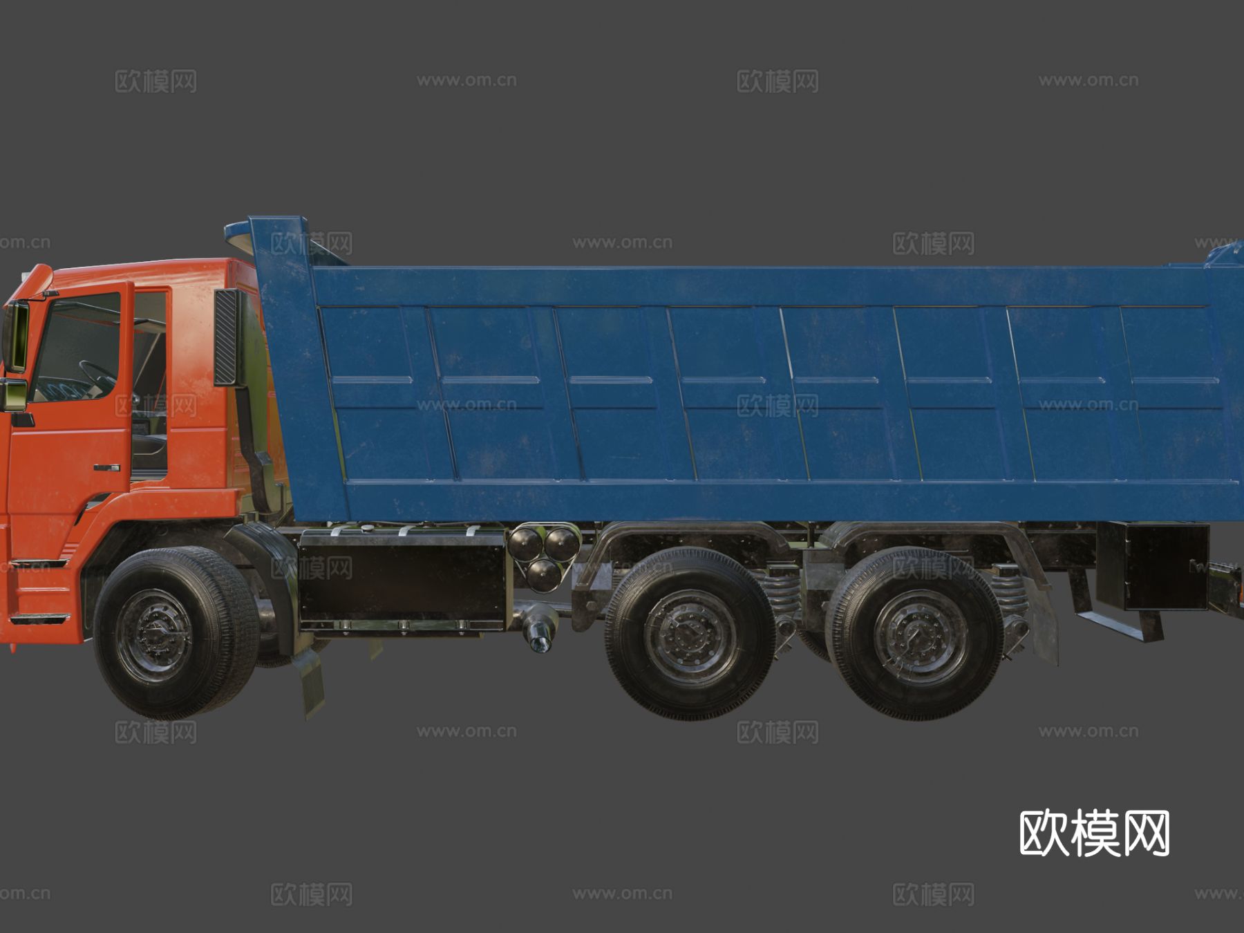 自卸车大卡车su模型下载（渲染图5）