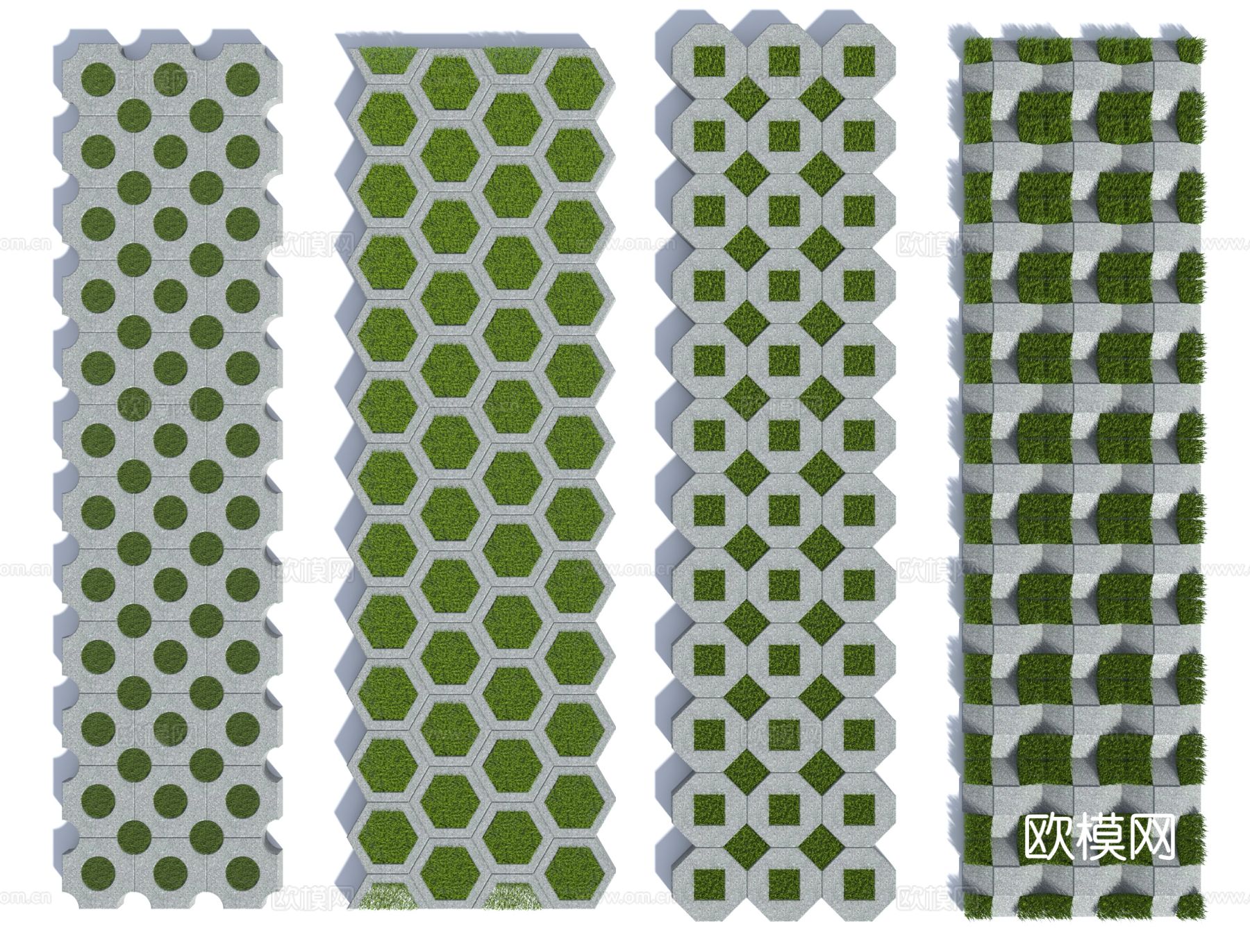 植草砖 嵌草砖 广场砖3d模型