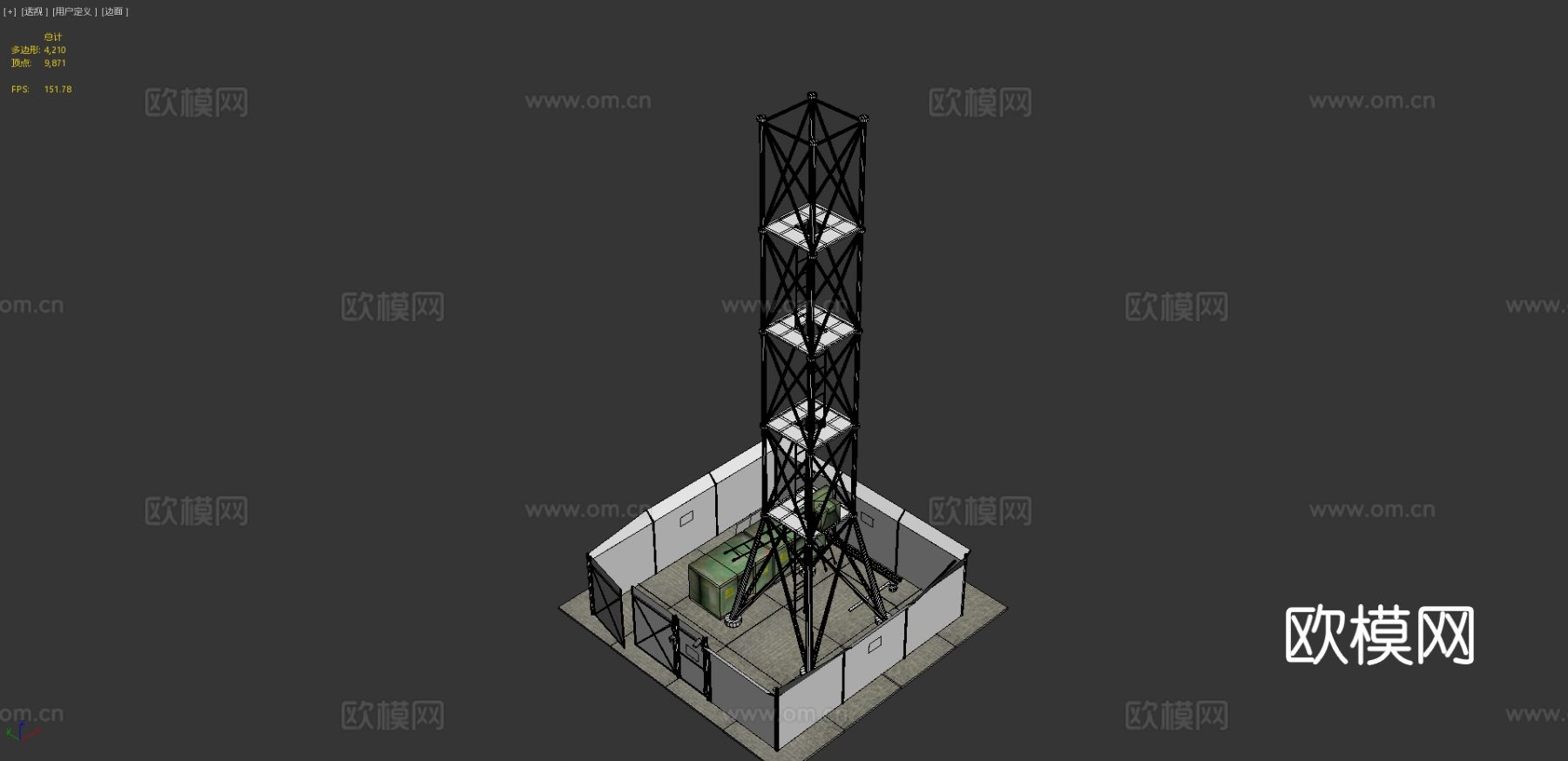 无线电通信塔su模型