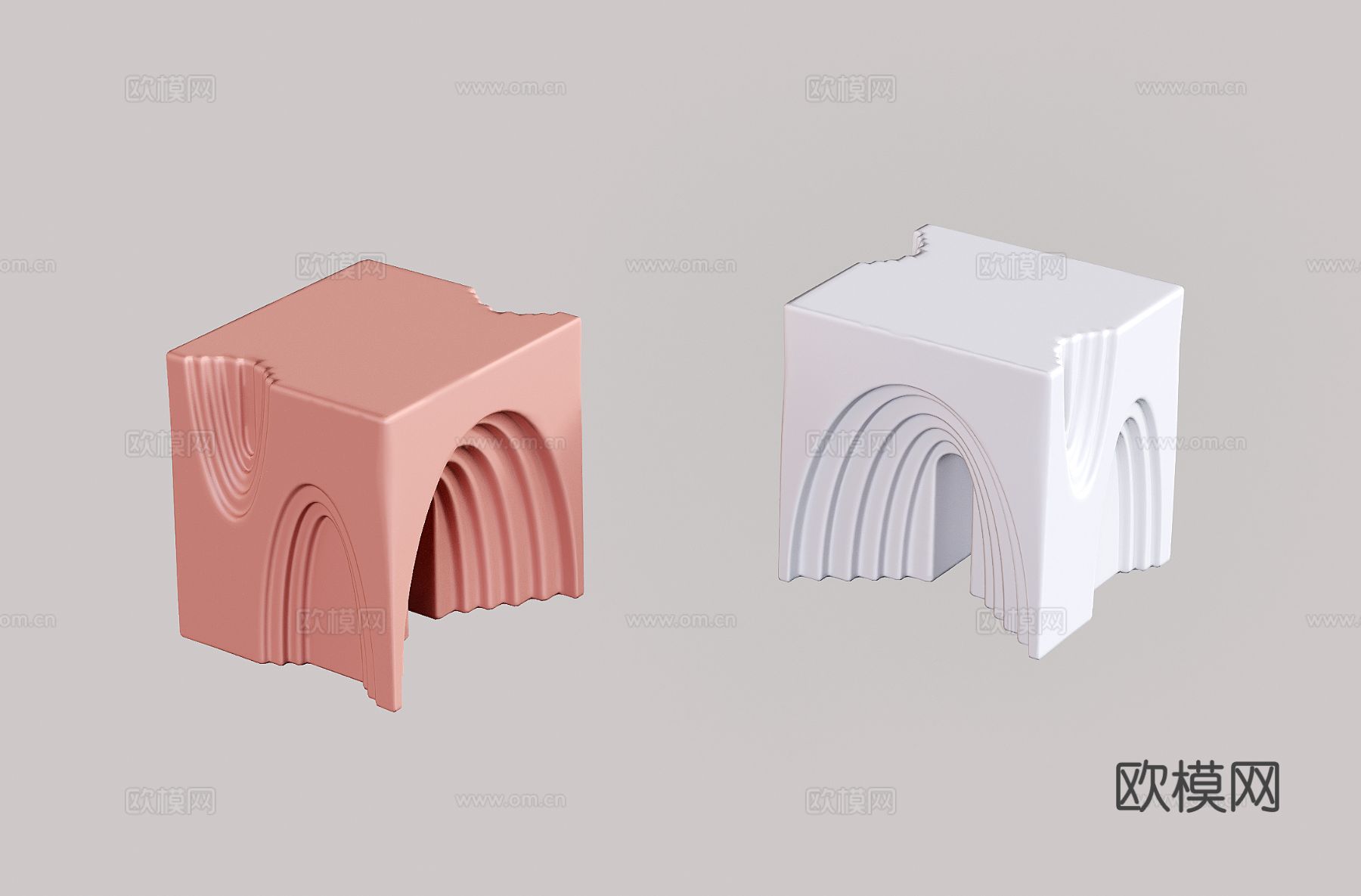 现代凳子 换鞋凳 四方凳3d模型