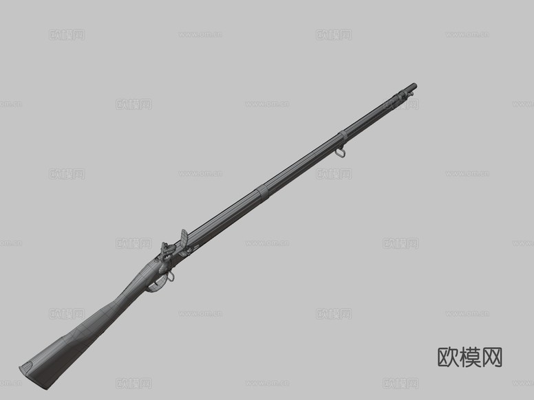 M1777火石枪su模型下载(渲染图2)