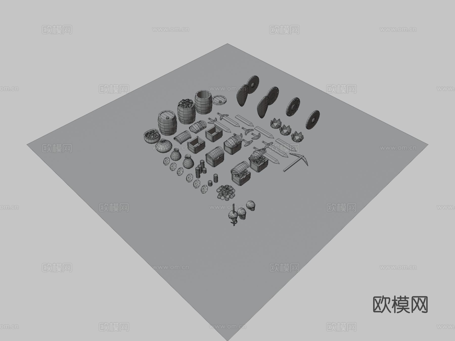 游戏二维资源su模型下载（渲染图2）