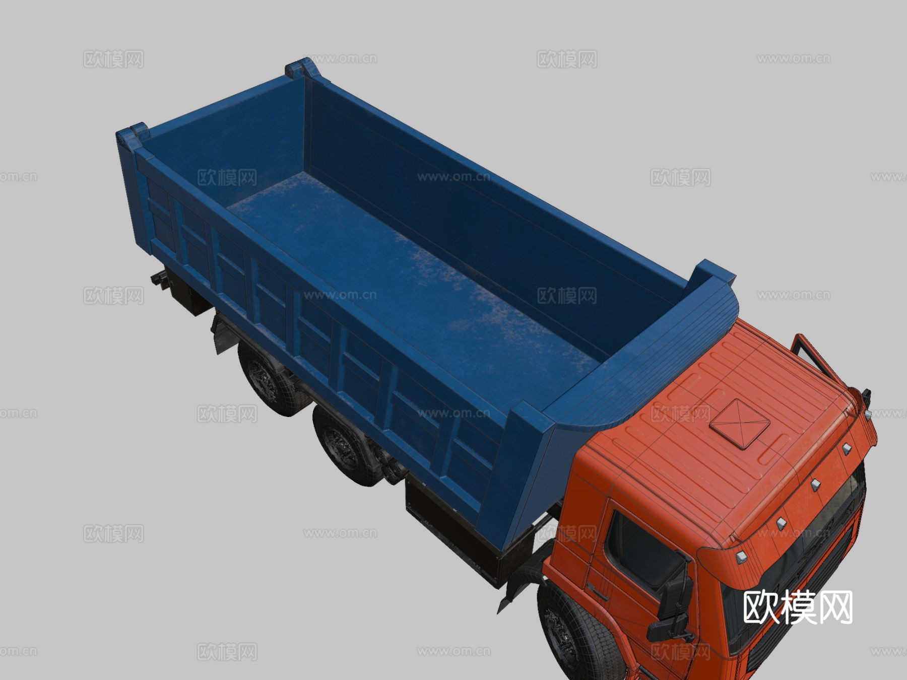 自卸车大卡车su模型下载（渲染图1）