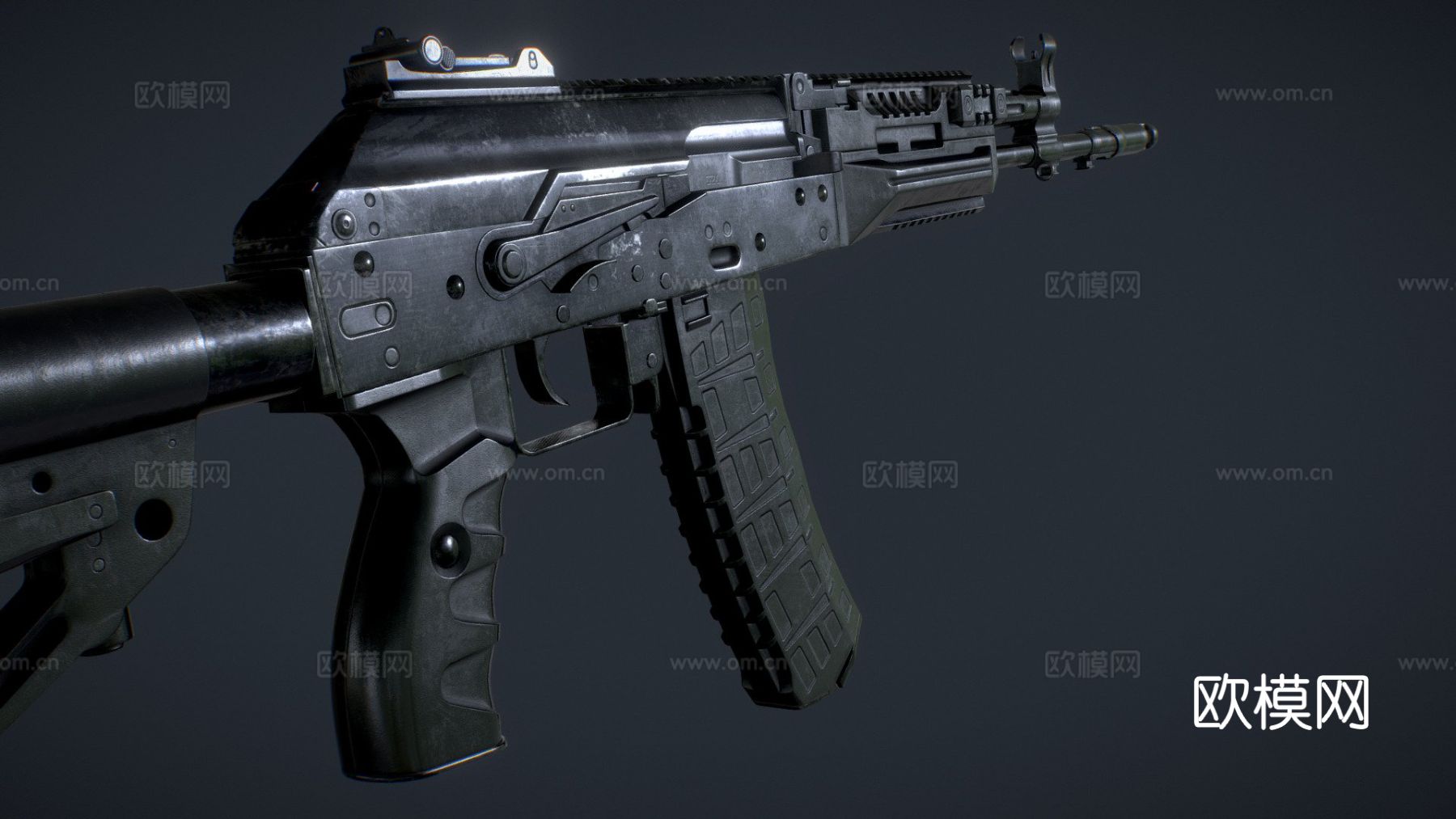 AK 12步枪su模型下载（渲染图2）