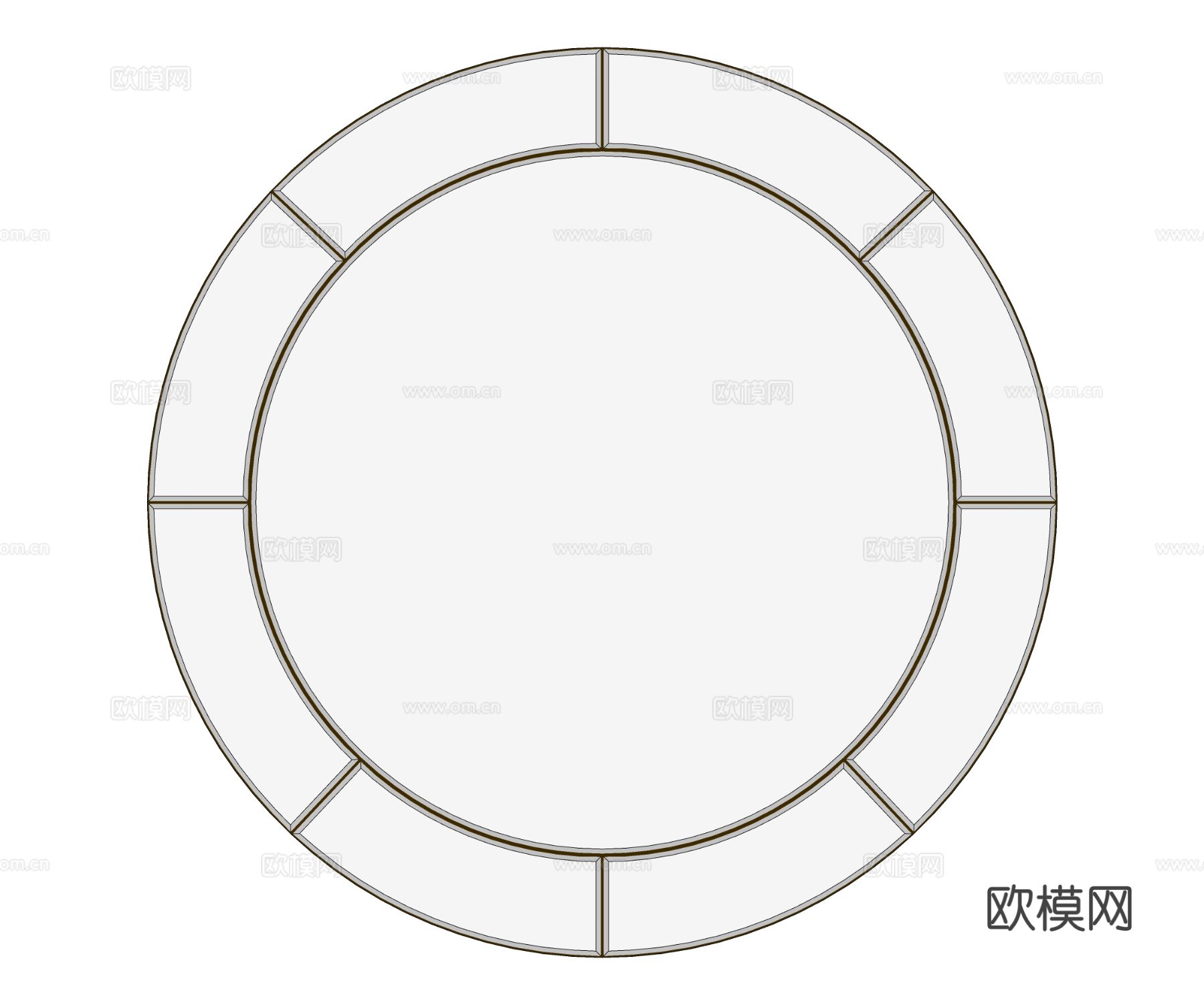 装饰镜 圆形卫浴镜 镜子 换衣镜 化妆镜su模型