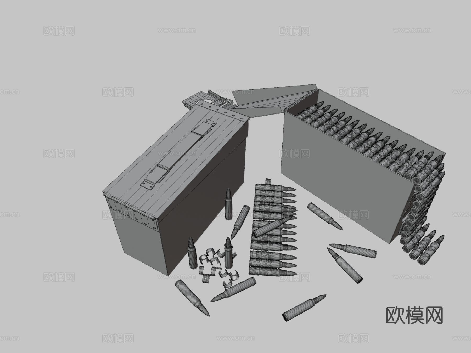 步枪弹药箱5.56su模型