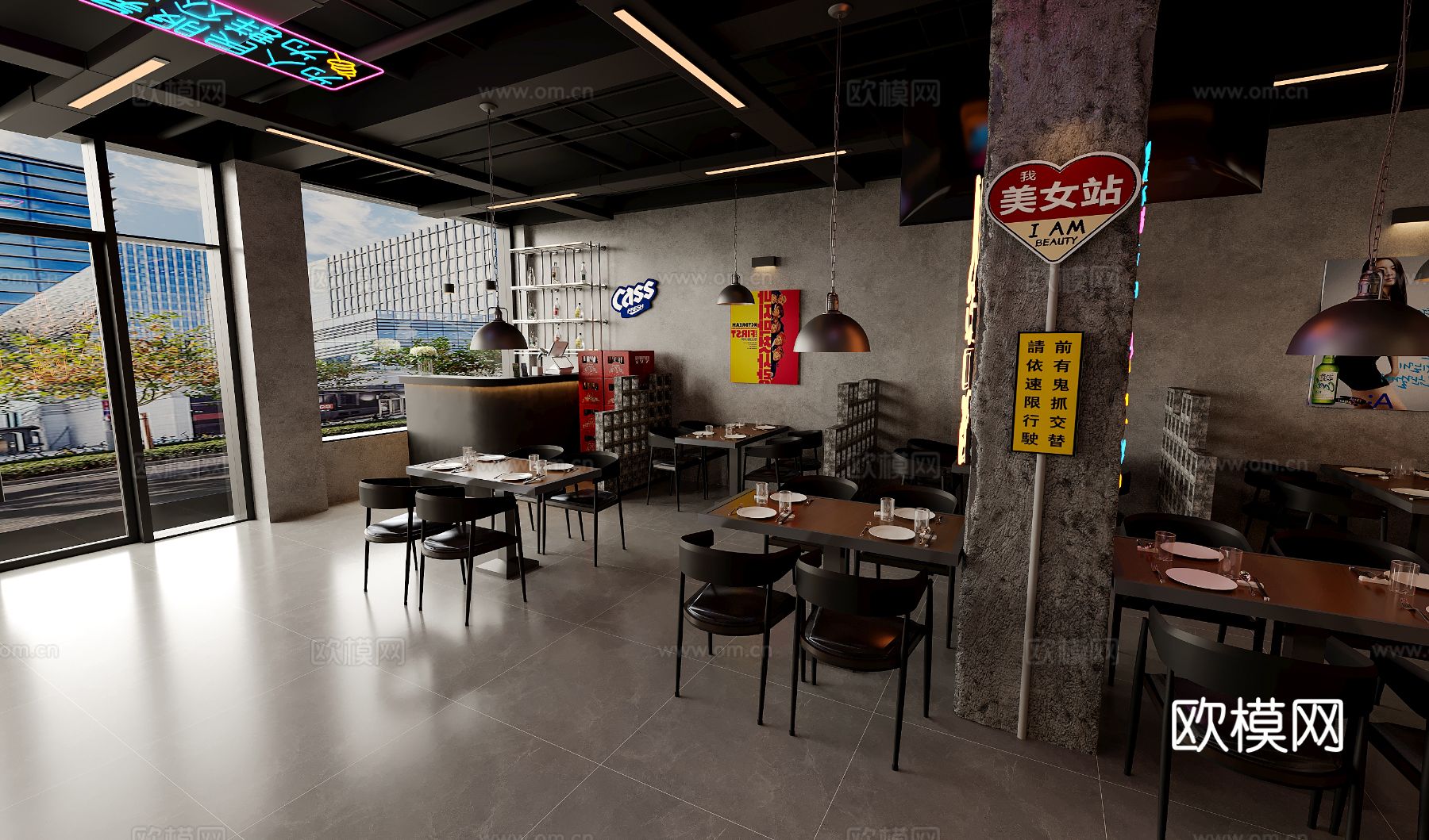 工业风 烧烤店 串串吧3d模型