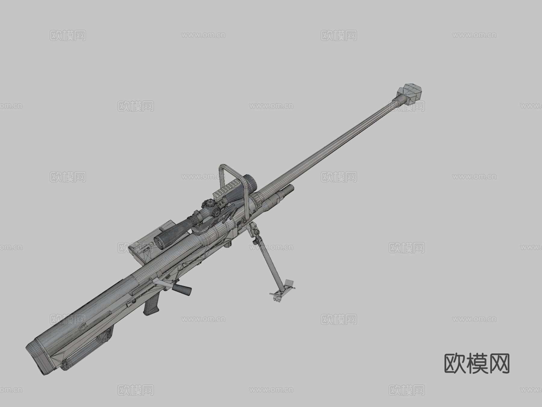 重机枪su模型下载（渲染图1）