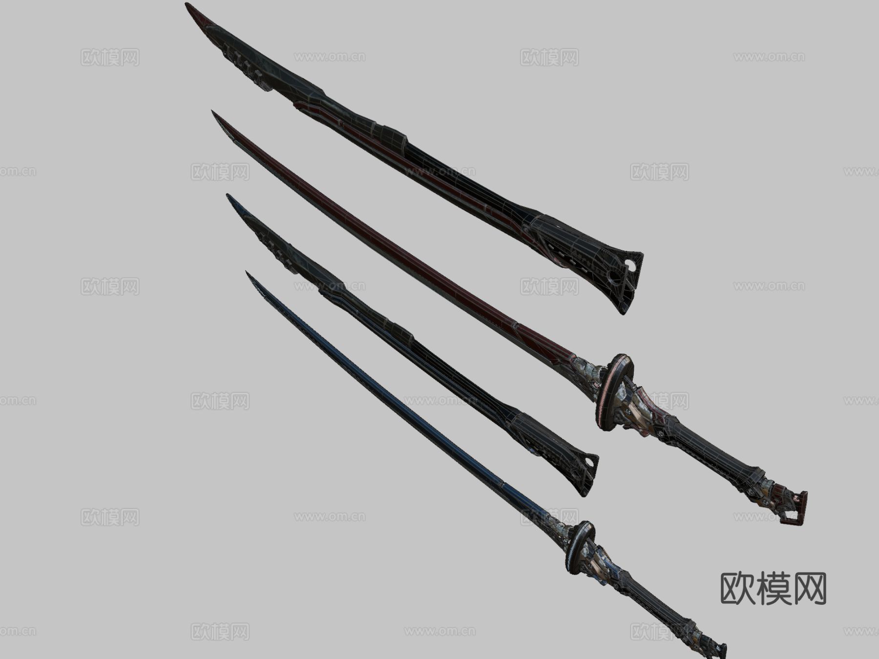 两色重剑su模型下载（渲染图1）