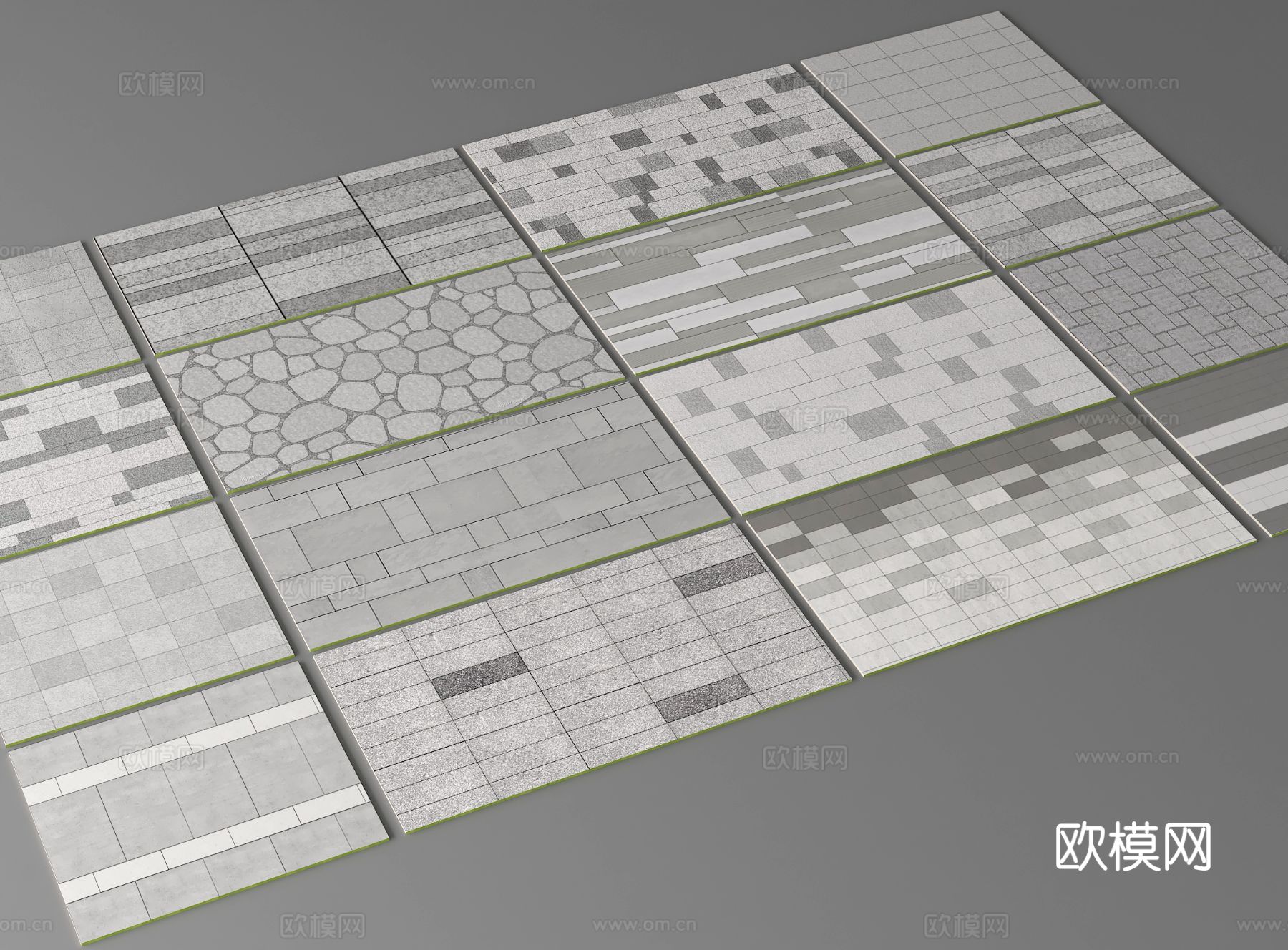 地面铺装 广场铺装 景观铺装 步道板3d模型