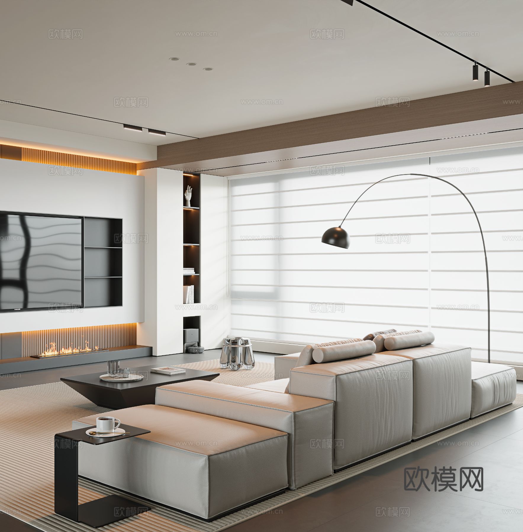 意式客厅3d模型下载（渲染图2）