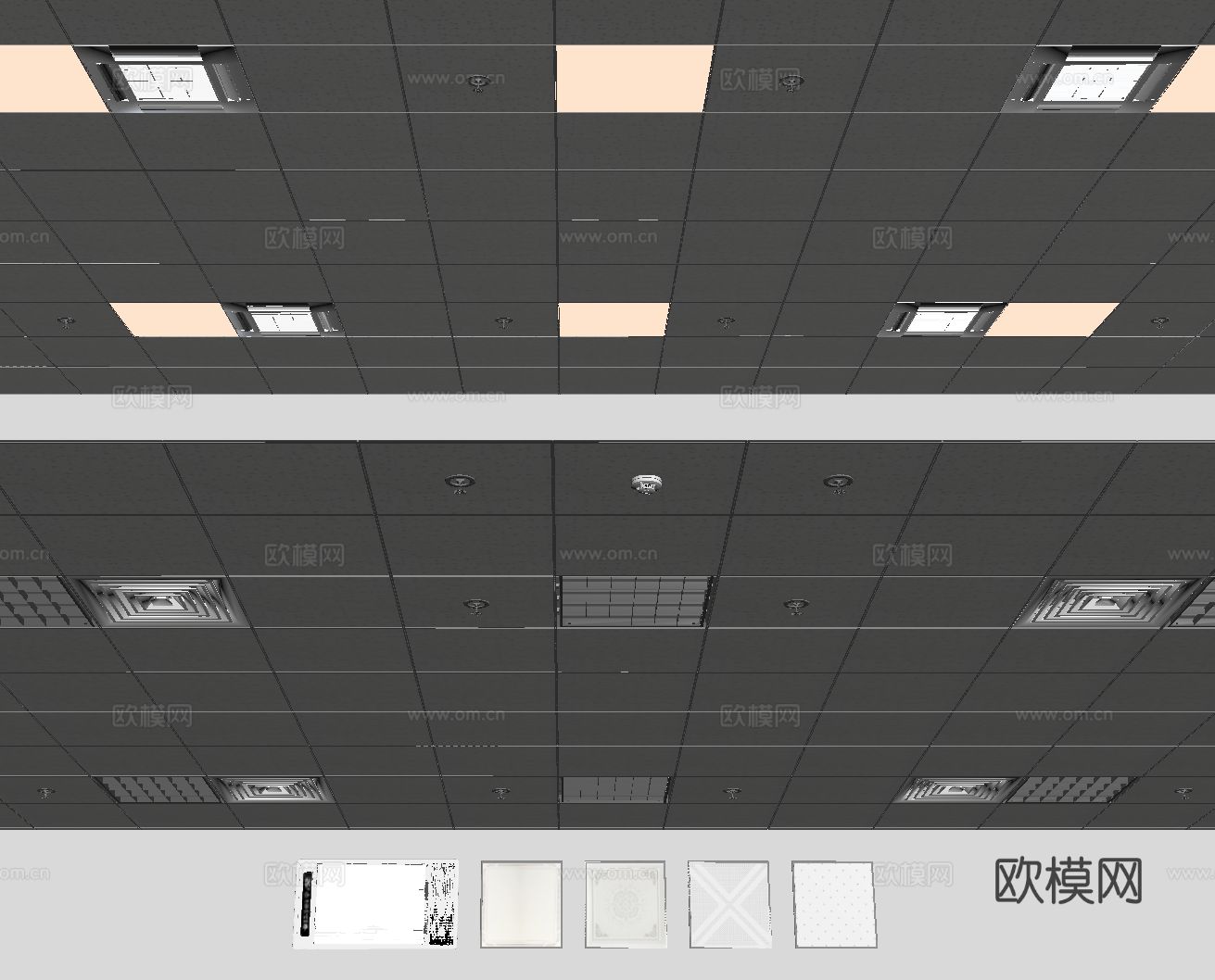 矿棉板吊顶 集成吊顶 天花su模型