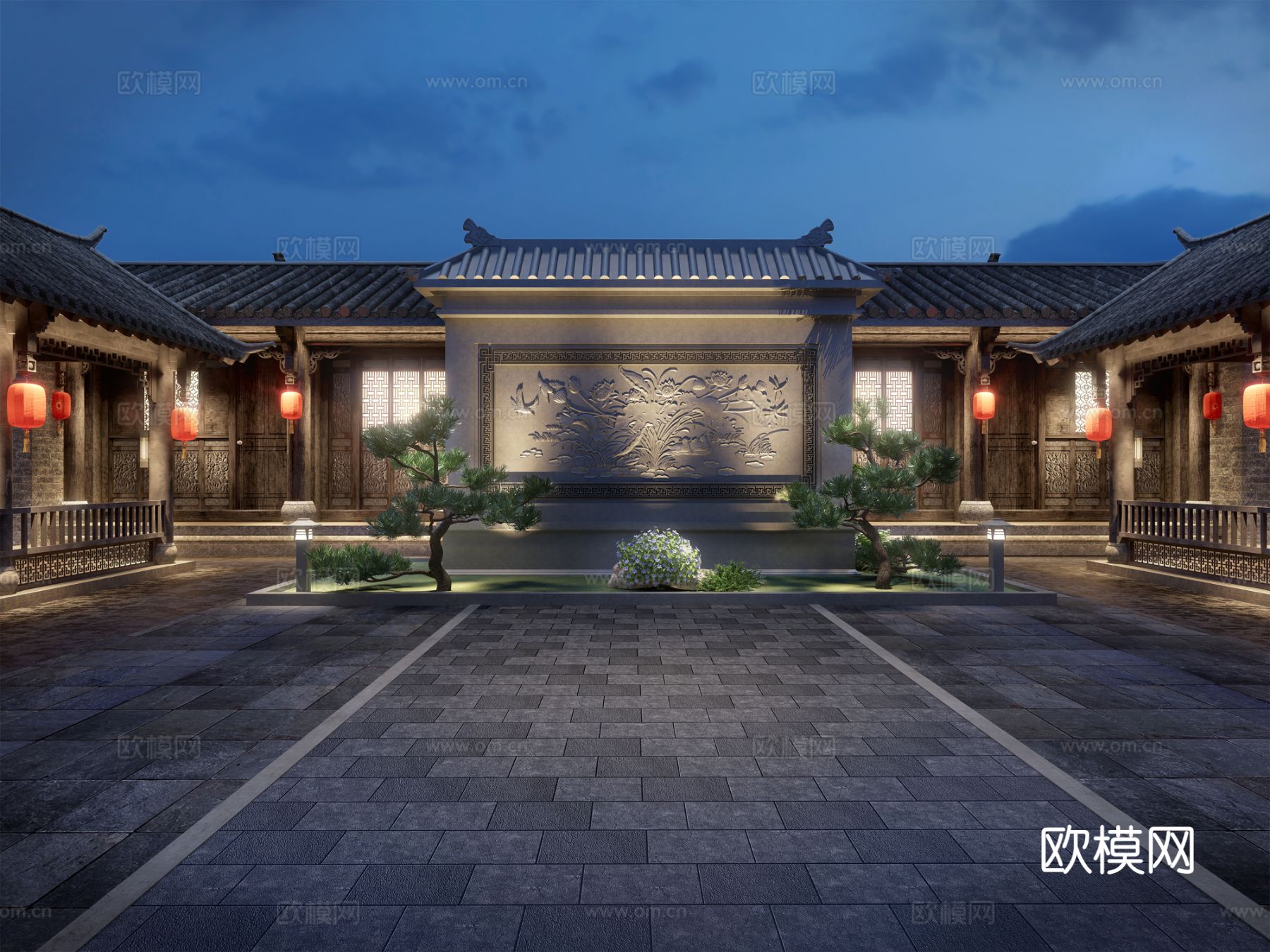 中式祠堂 古建筑 四合院3d模型