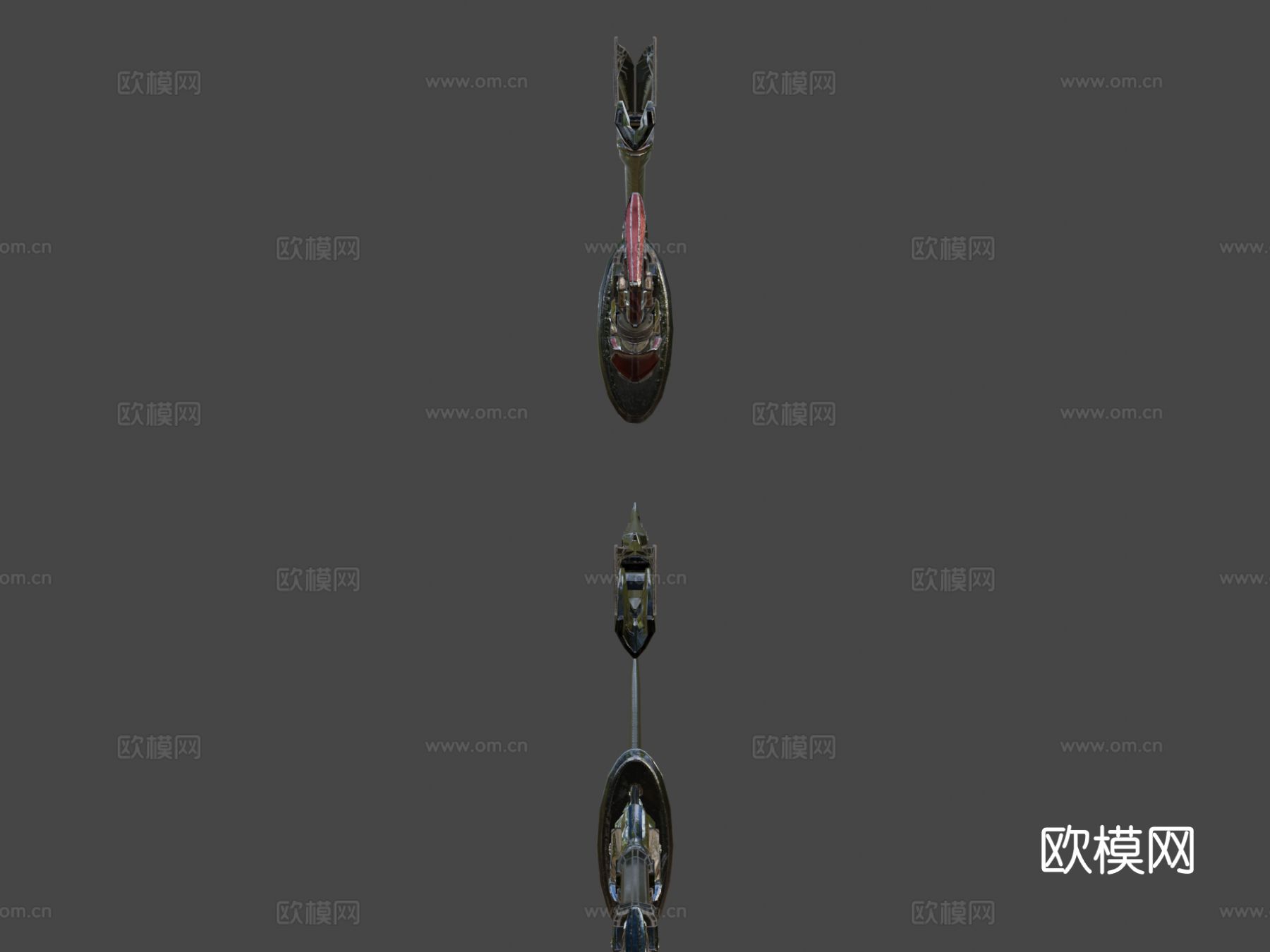 两色重剑su模型下载（渲染图6）