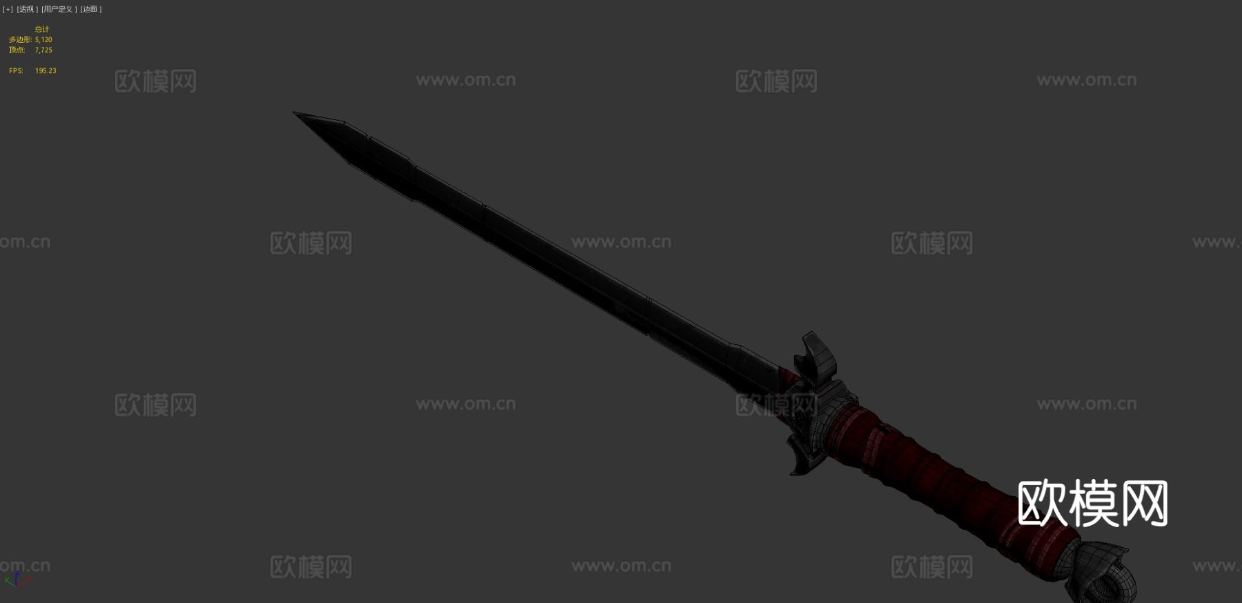 黑曜石剑su模型下载（渲染图4）