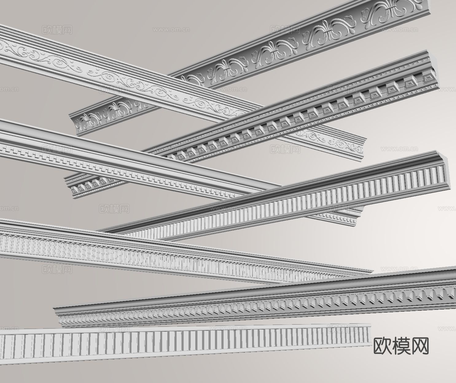 欧式石膏线 角线 线条su模型