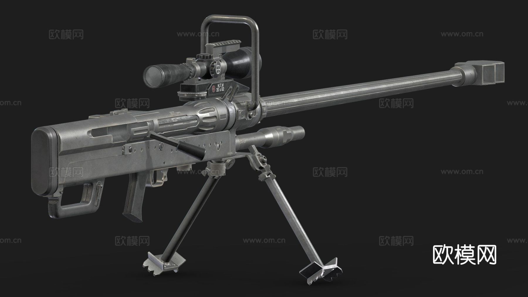 重机枪su模型下载（渲染图2）