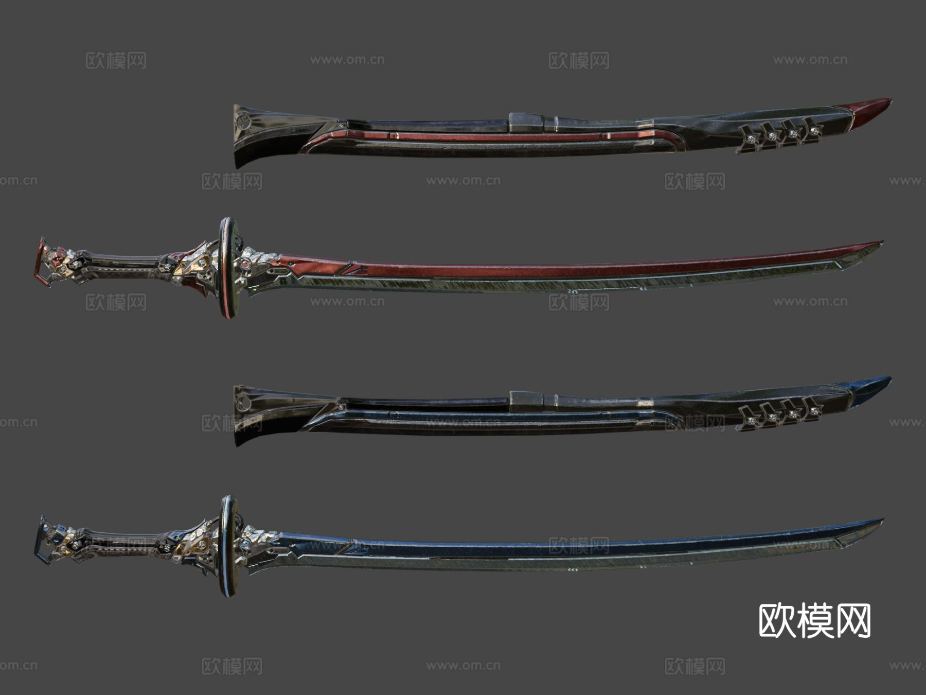 两色重剑su模型下载（渲染图7）