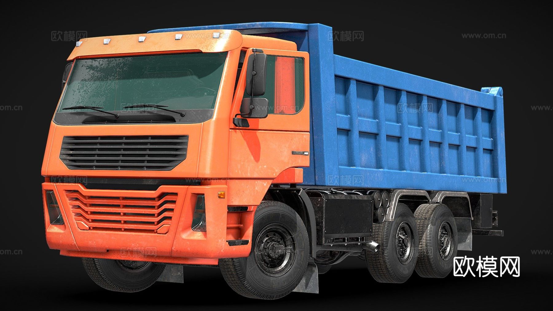 自卸车大卡车su模型下载（渲染图7）