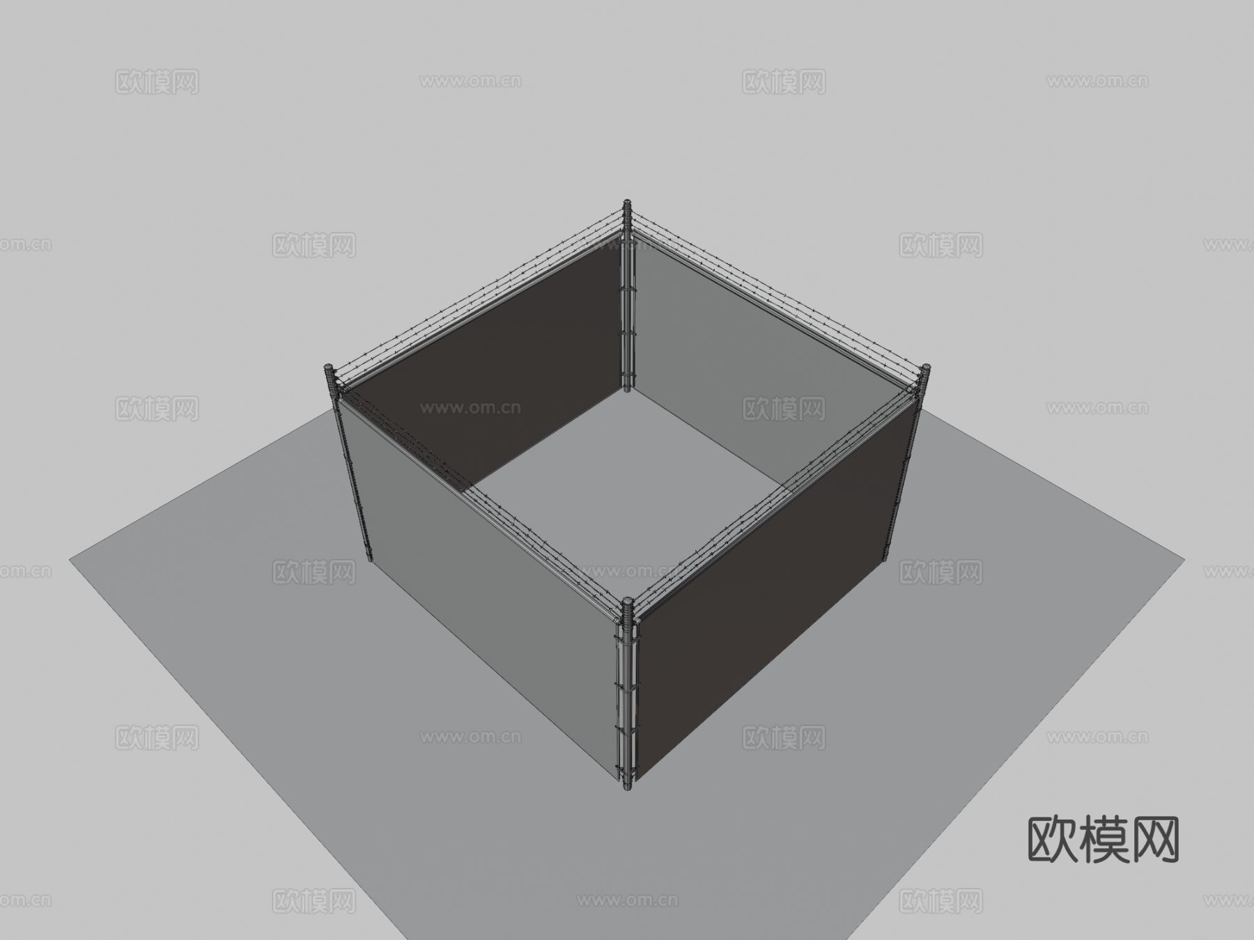 金属链链接栅栏su模型下载（渲染图2）