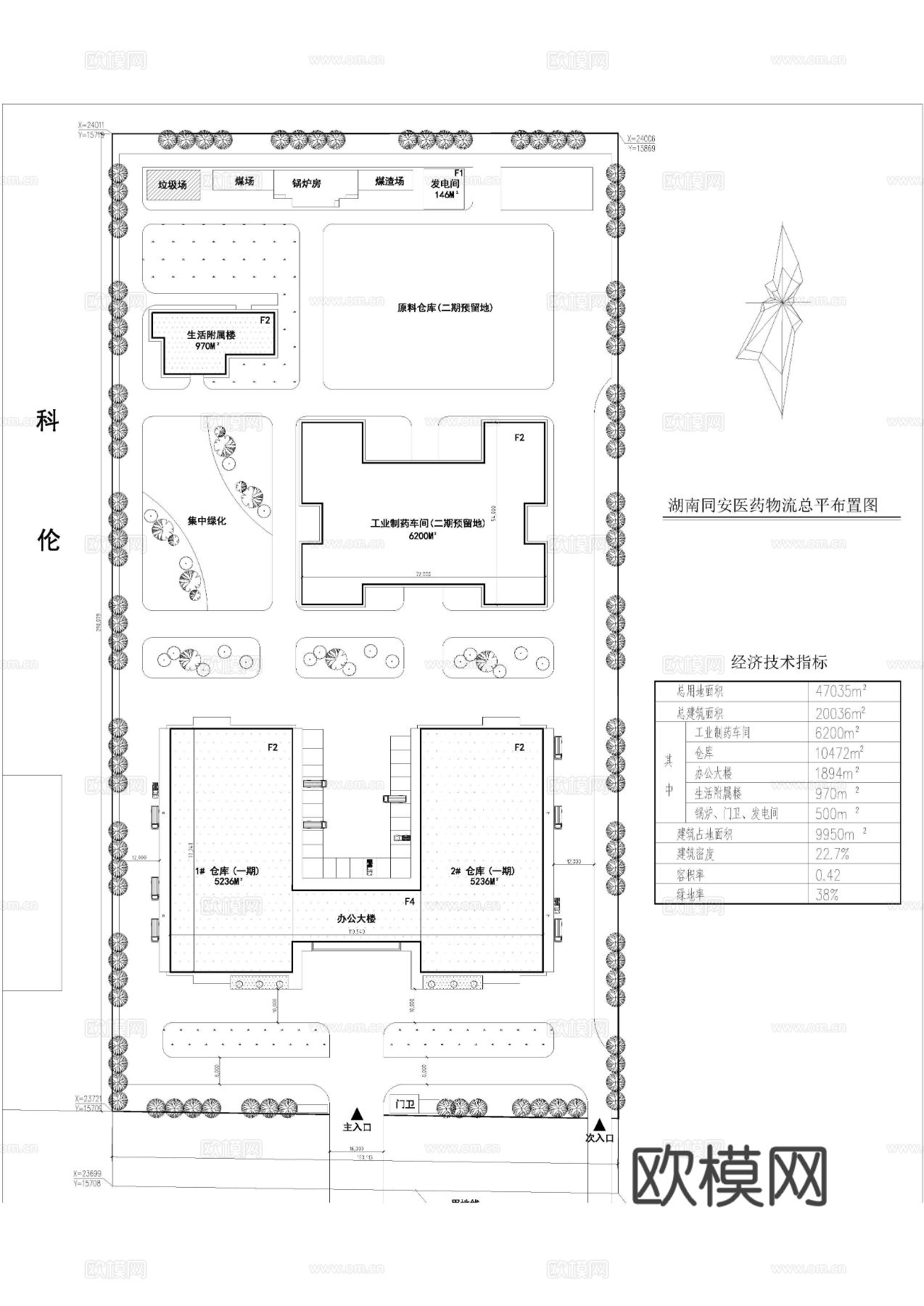 医药厂区CAD平面图