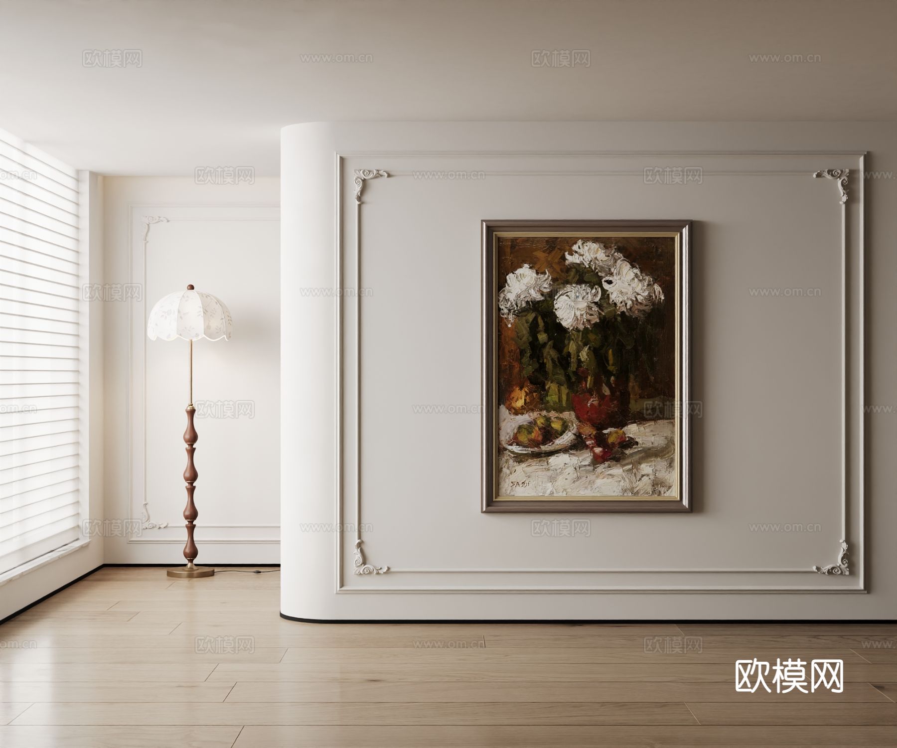 美式装饰画su模型下载（渲染图2）