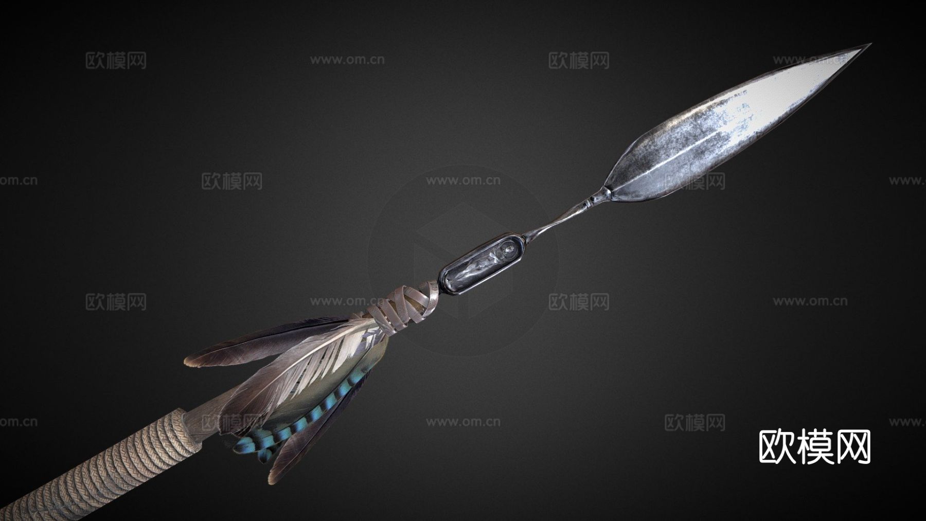 部落矛su模型下载（渲染图2）