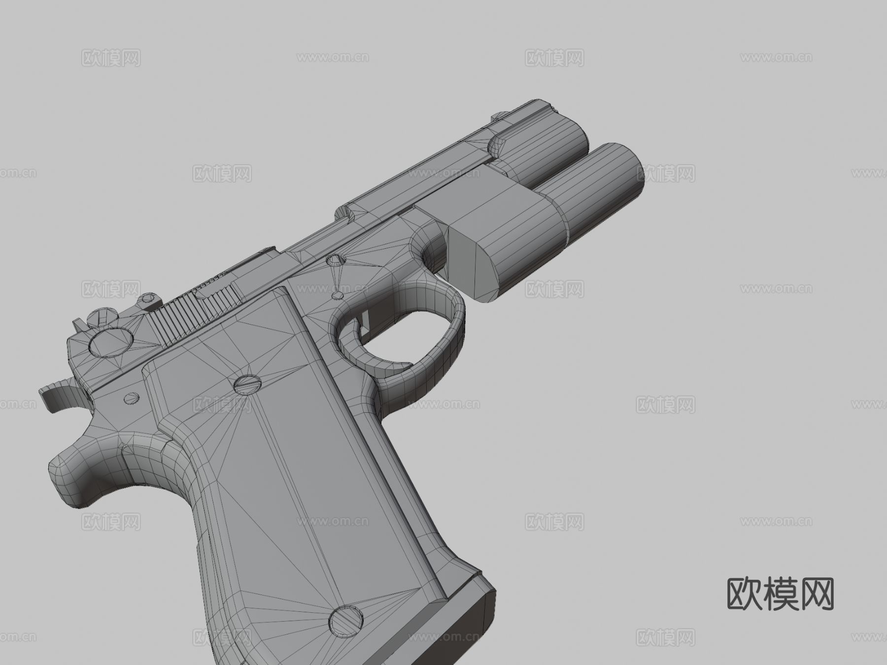 手枪su模型下载（渲染图3）