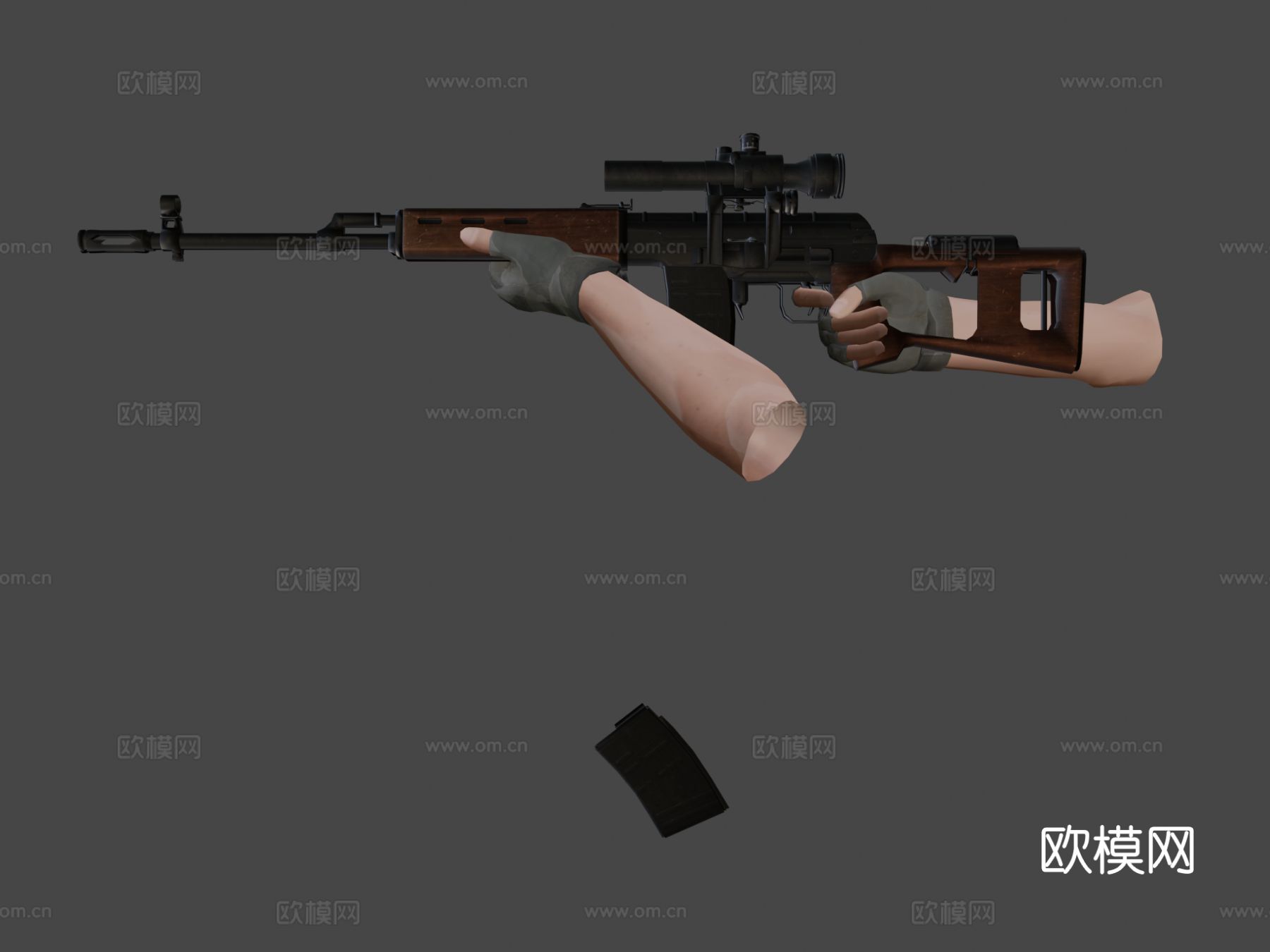 狙击枪su模型下载（渲染图6）