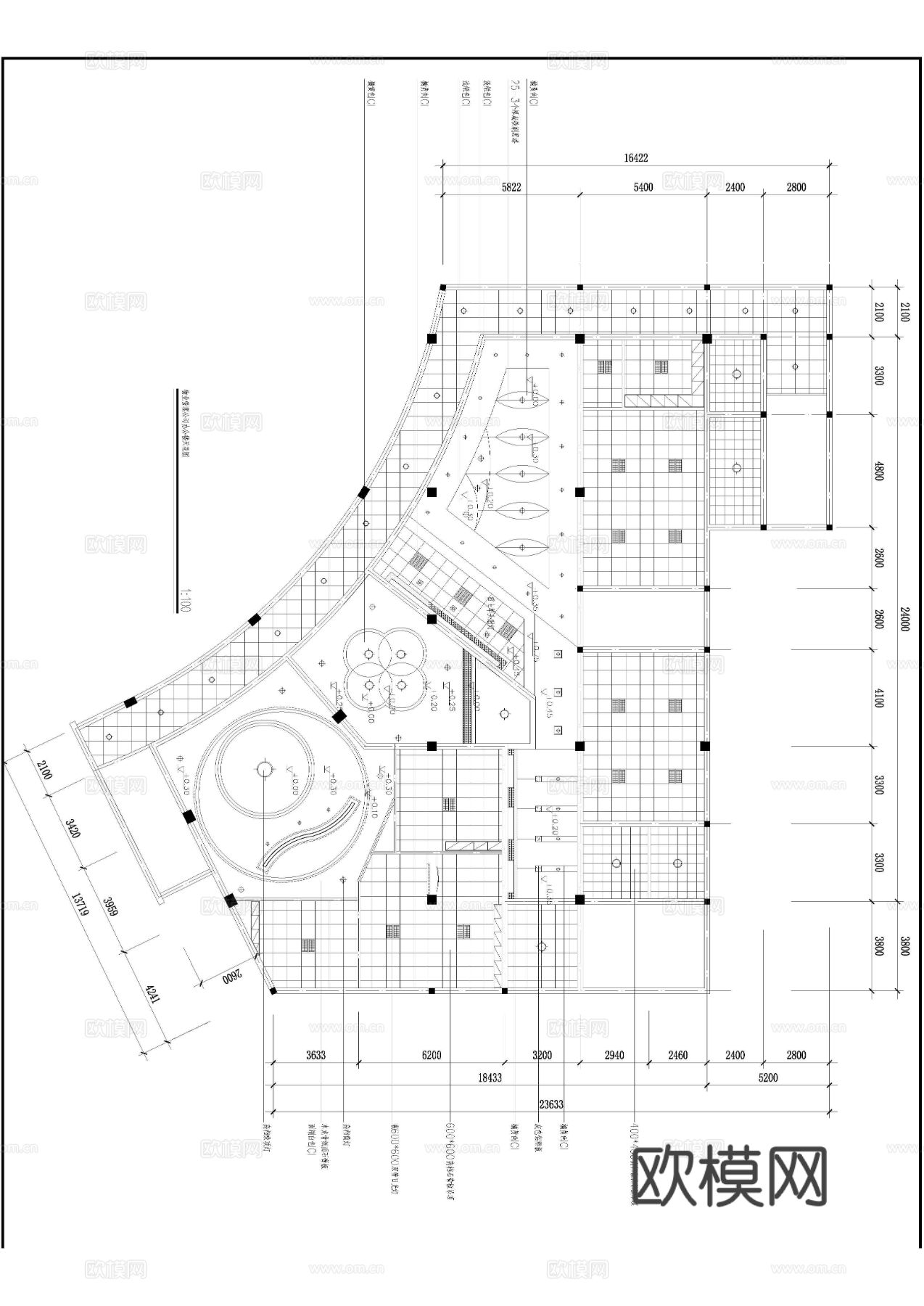 小区物业办公室CAD平面图下载