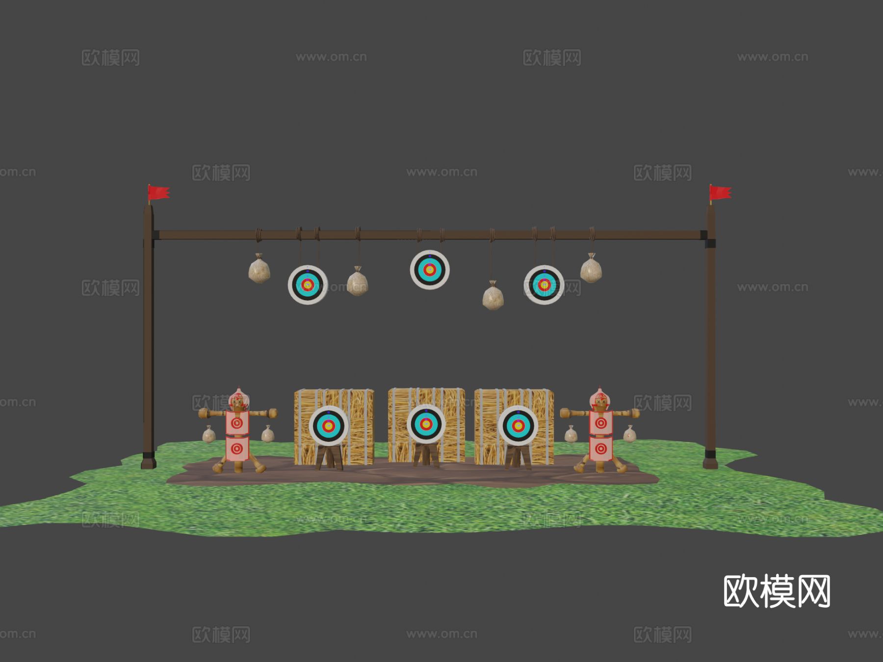 射箭箭靶场su模型
