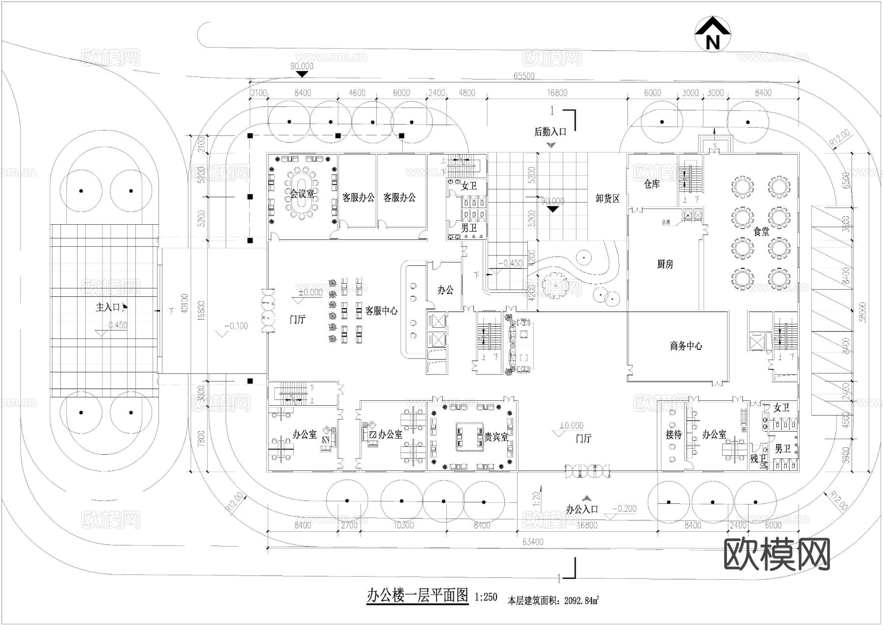 办公楼CAD平面图