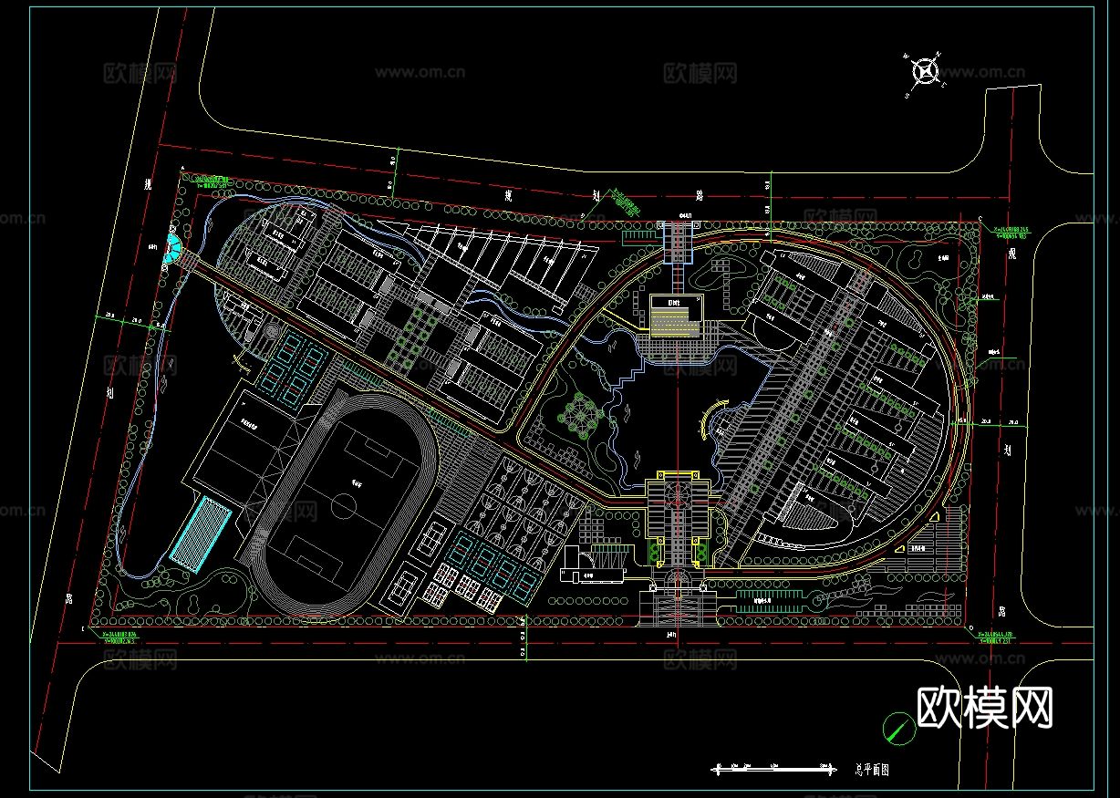 某学校CAD总平面图