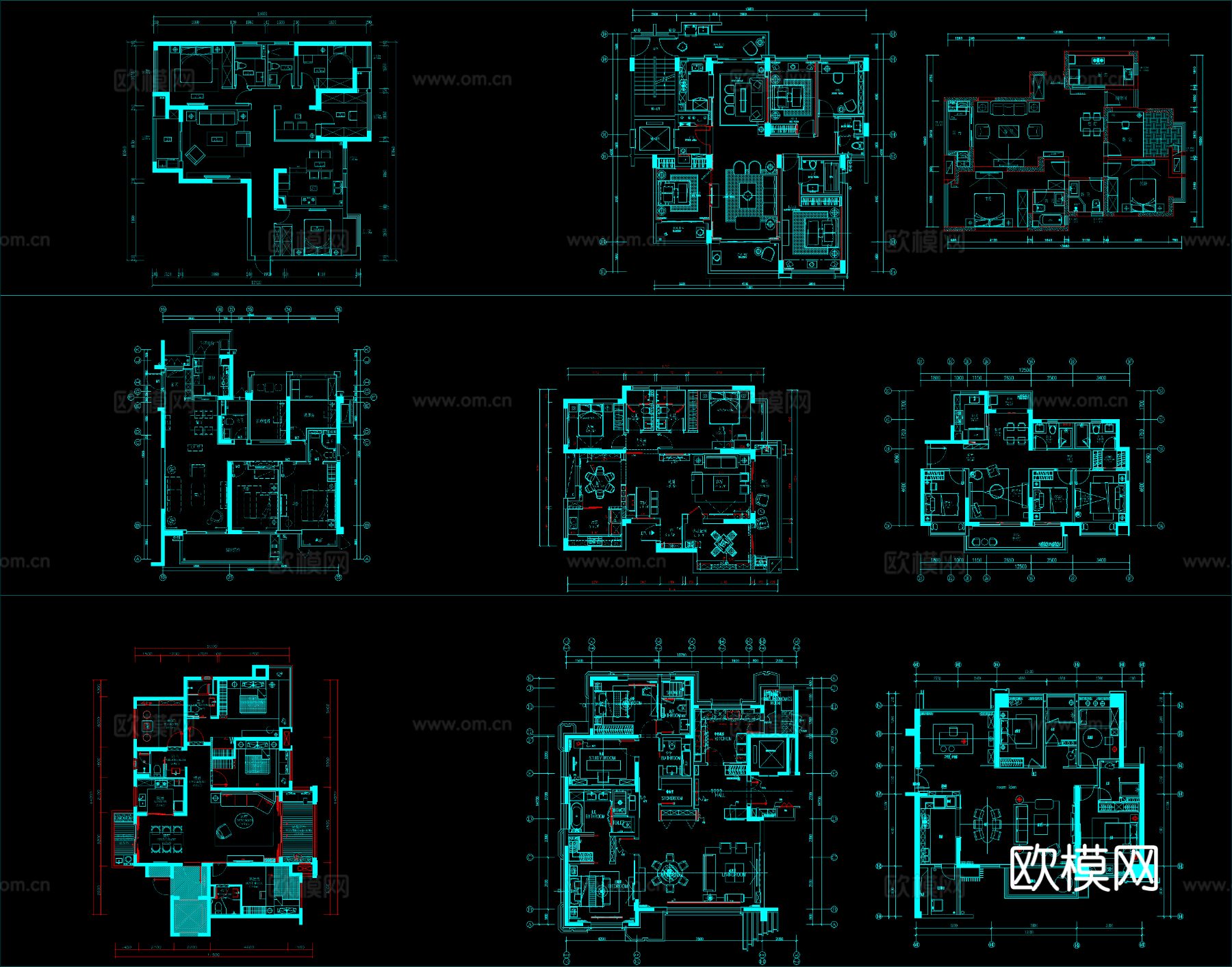58组家装CAD平面图库下载（渲染图7）