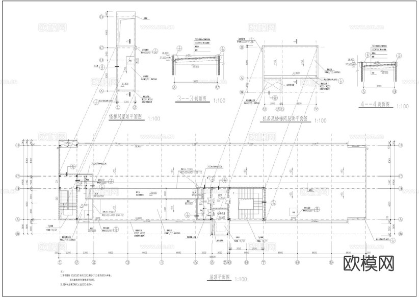 辦公樓建筑CAD施工圖下載