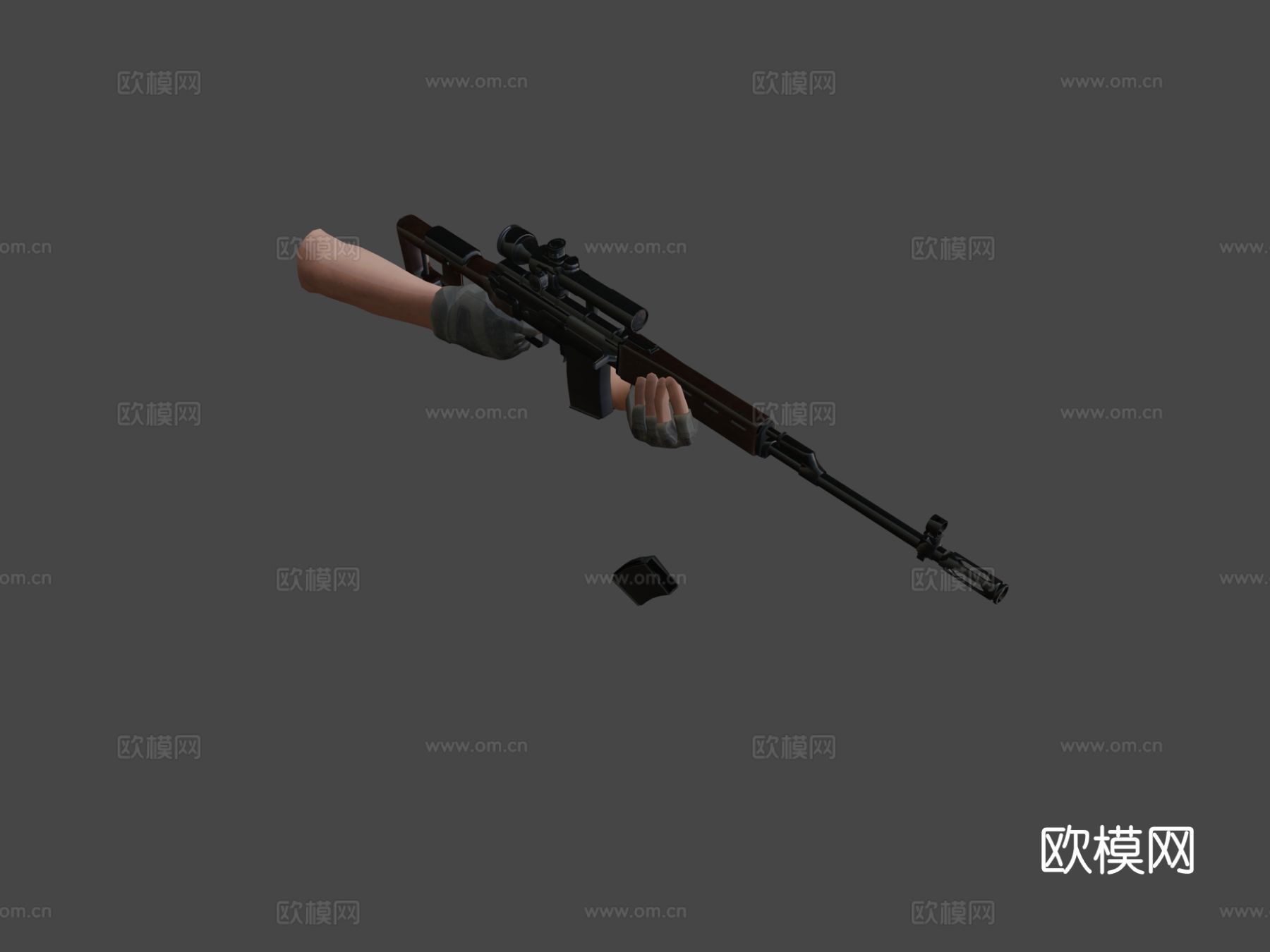 狙击枪su模型下载（渲染图3）