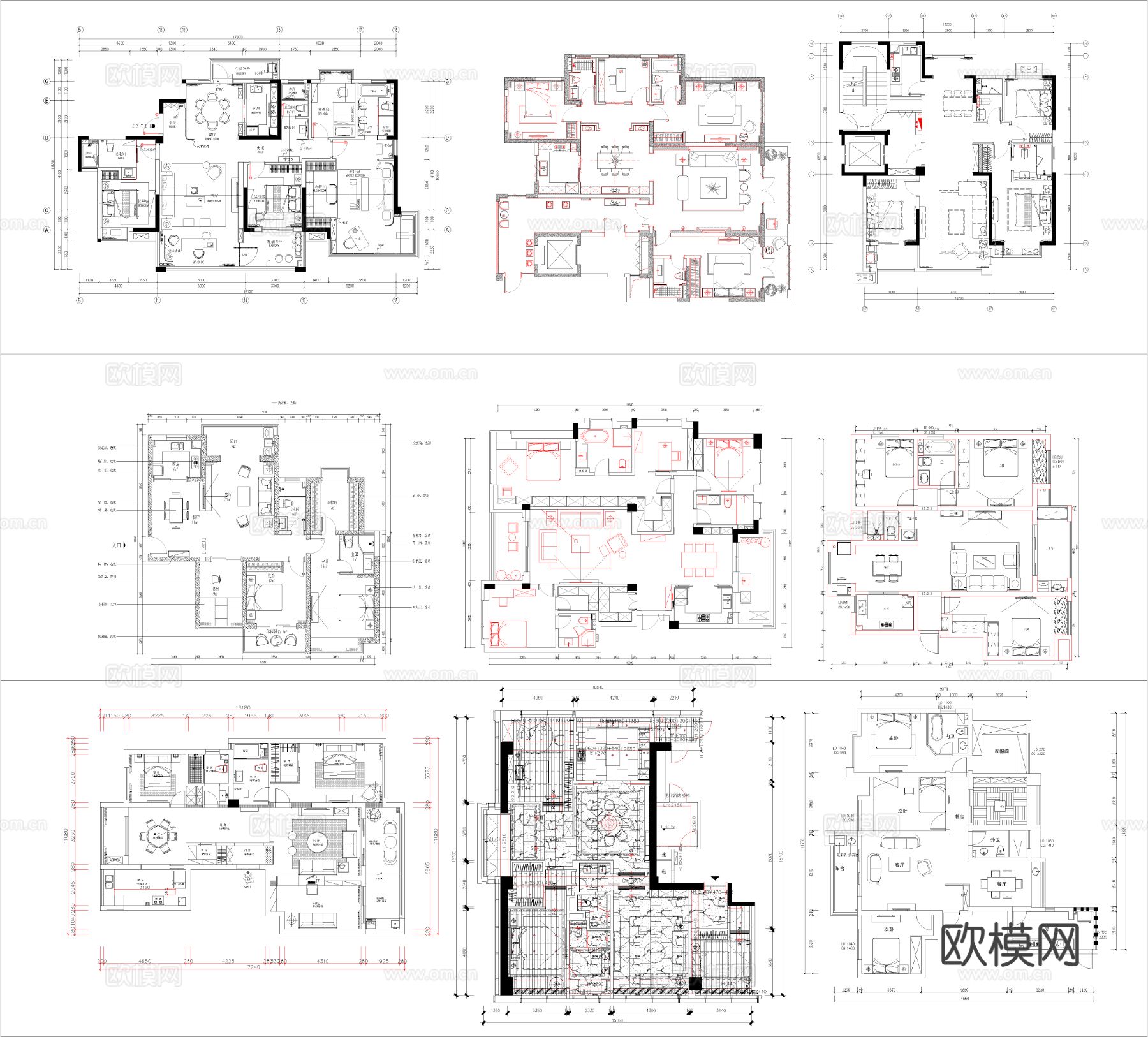50组家装CAD平面图库下载（渲染图2）