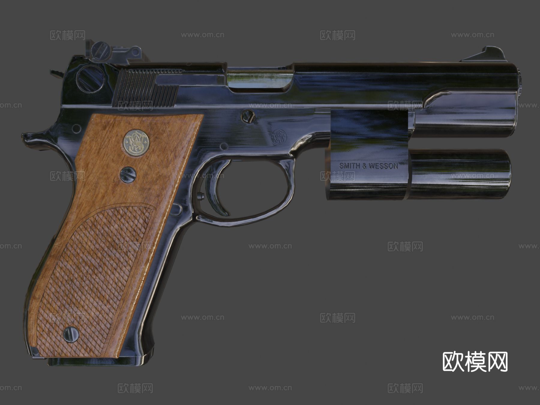 手枪su模型下载（渲染图6）