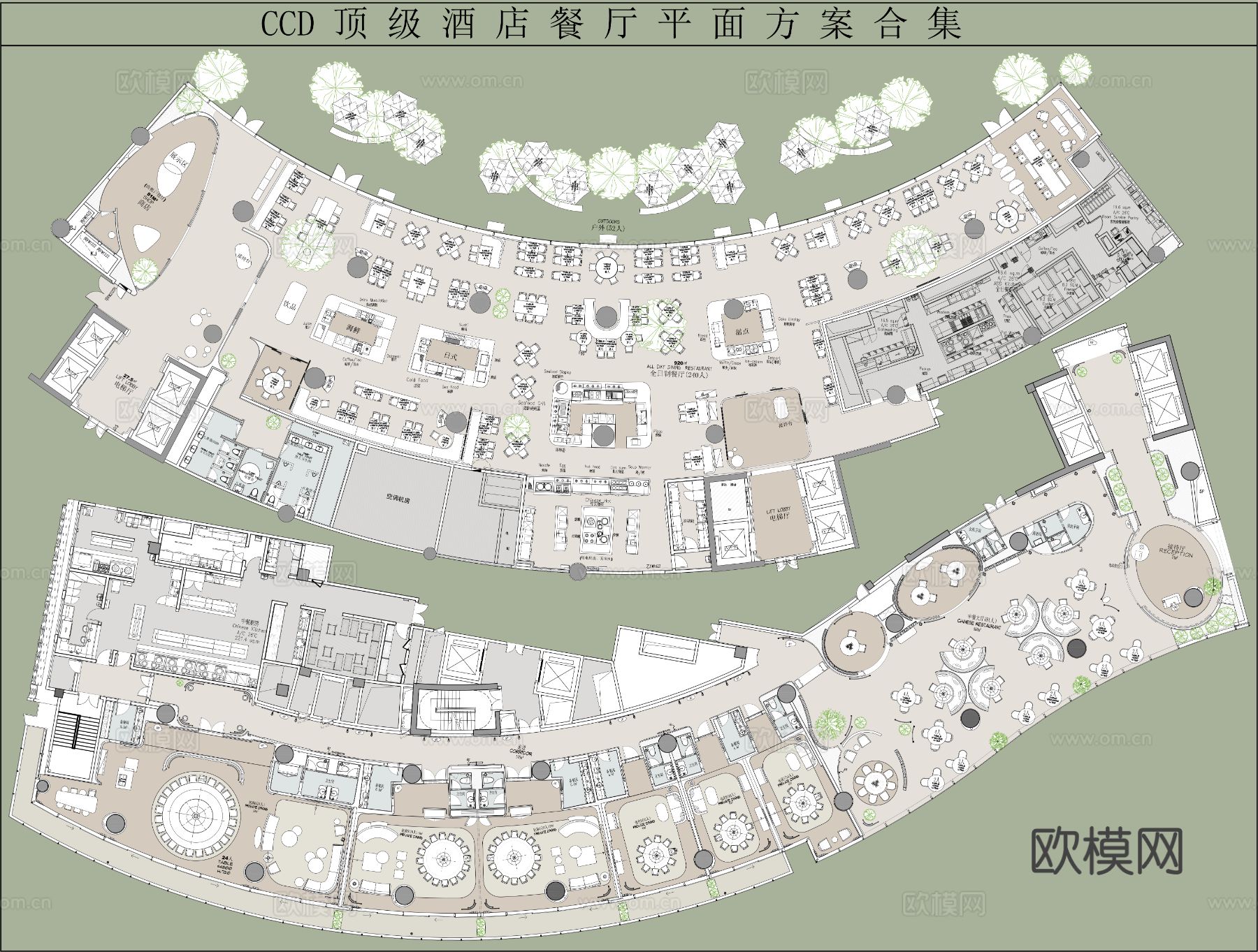 CCD高档餐厅CAD平面图