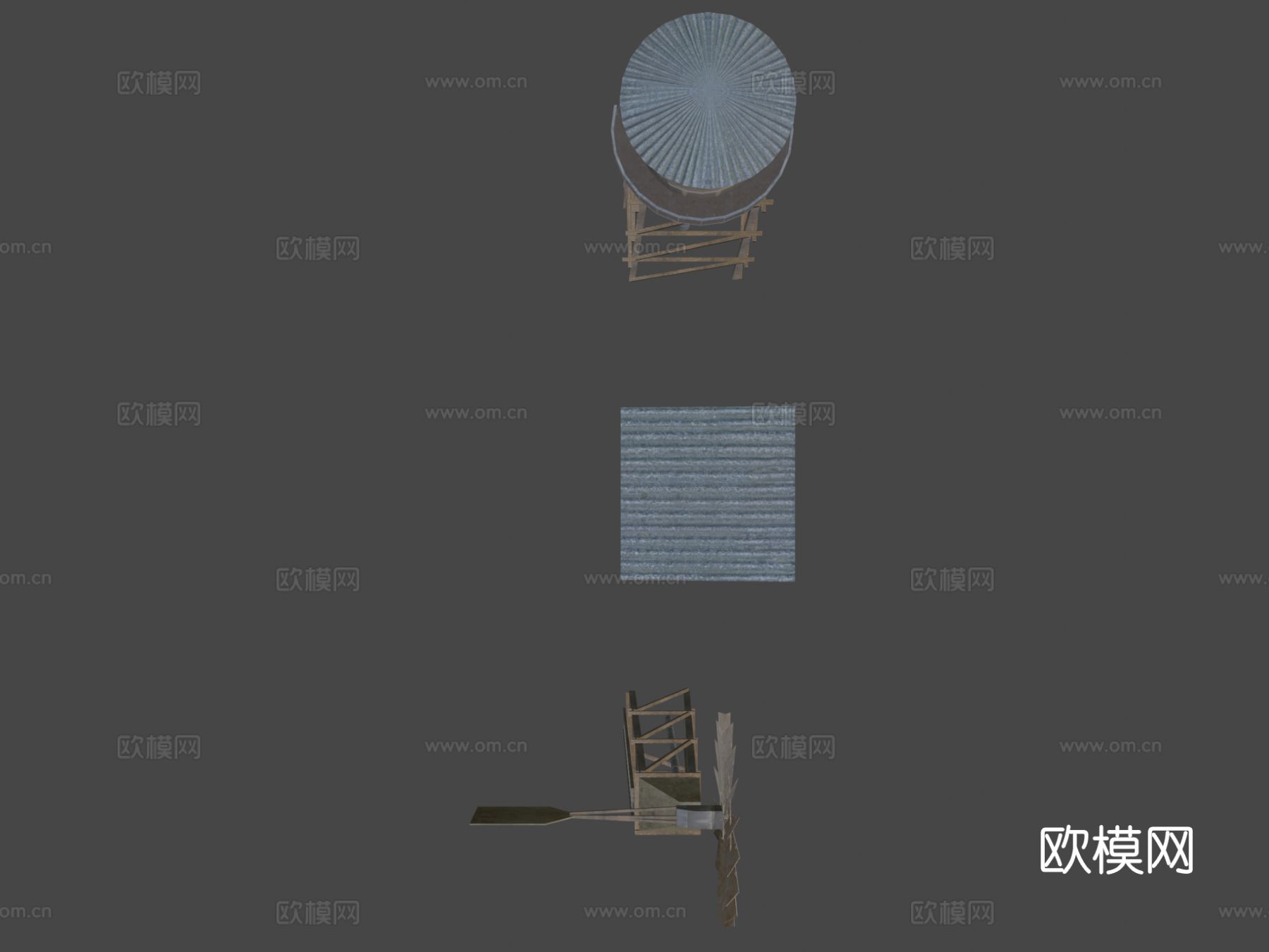 水塔 风车 警卫塔su模型下载（渲染图6）